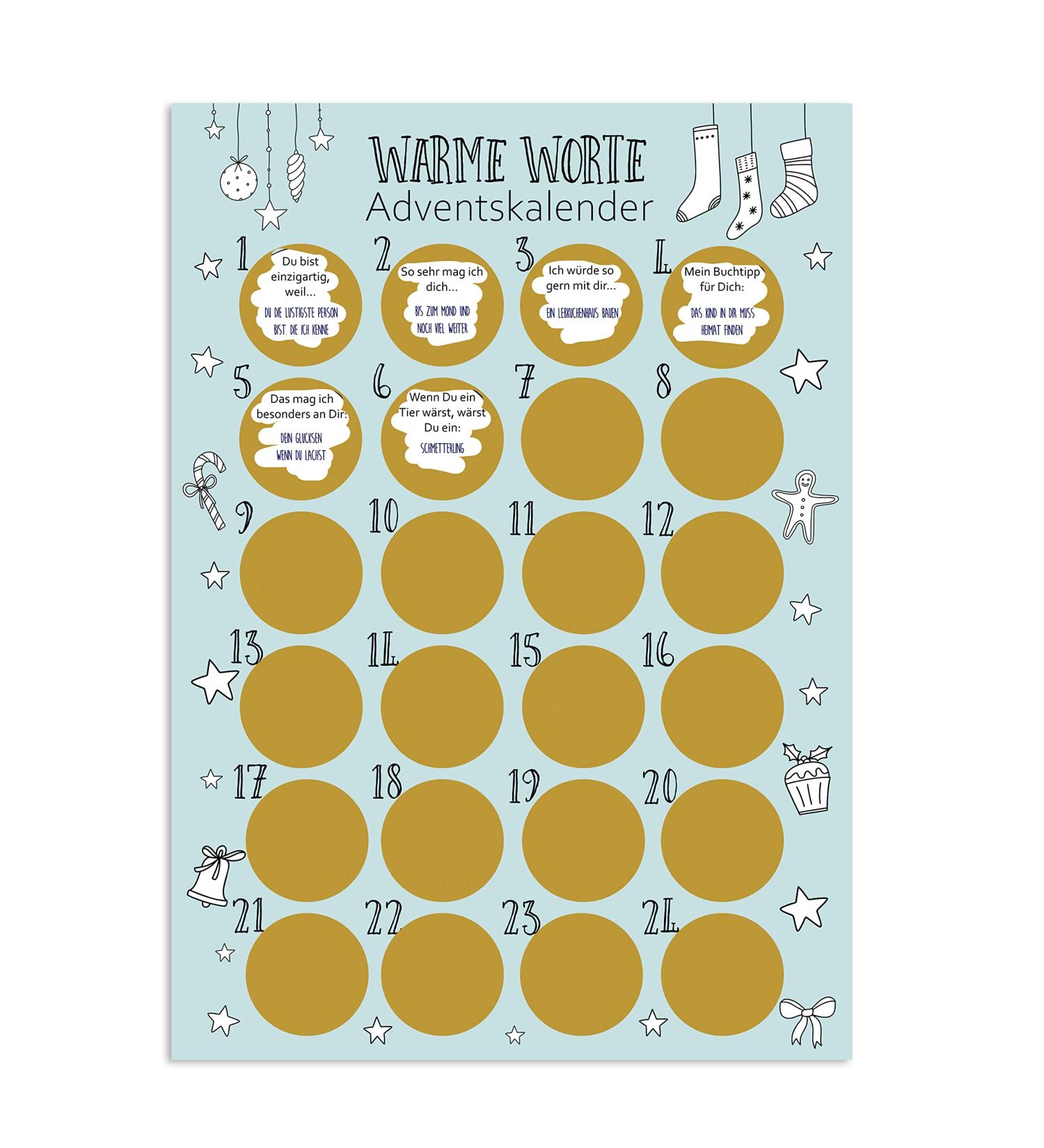Nastami Scratch-Off Advent Calendar - A3 Christmas Countdown | Unique & Interactive Holiday Fun - Buy Online on SooperMarket.com