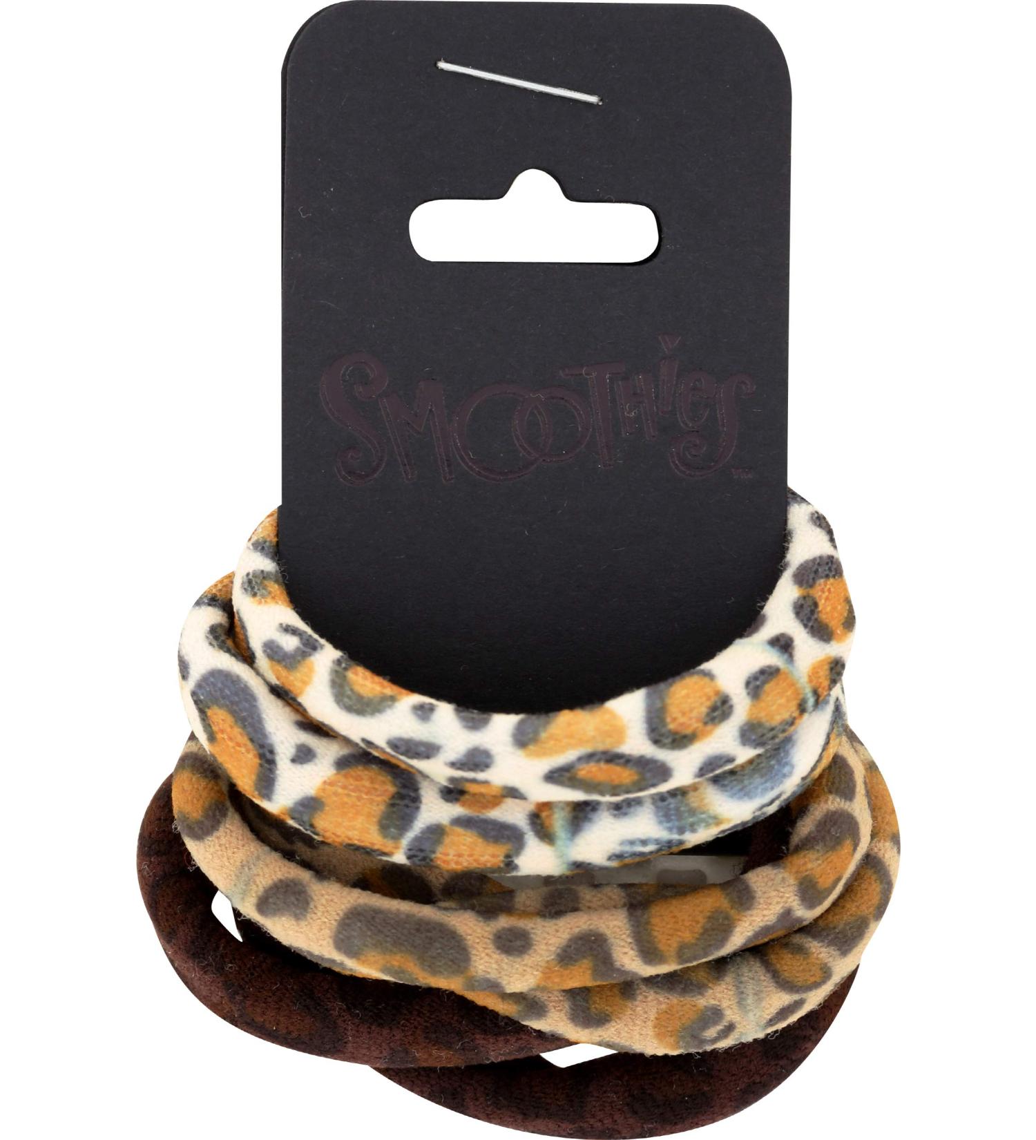 SMOOTHIES Leopard Elastics 6pk - Set of 6 Hair Ties - Buy Online on SooperMarket.com