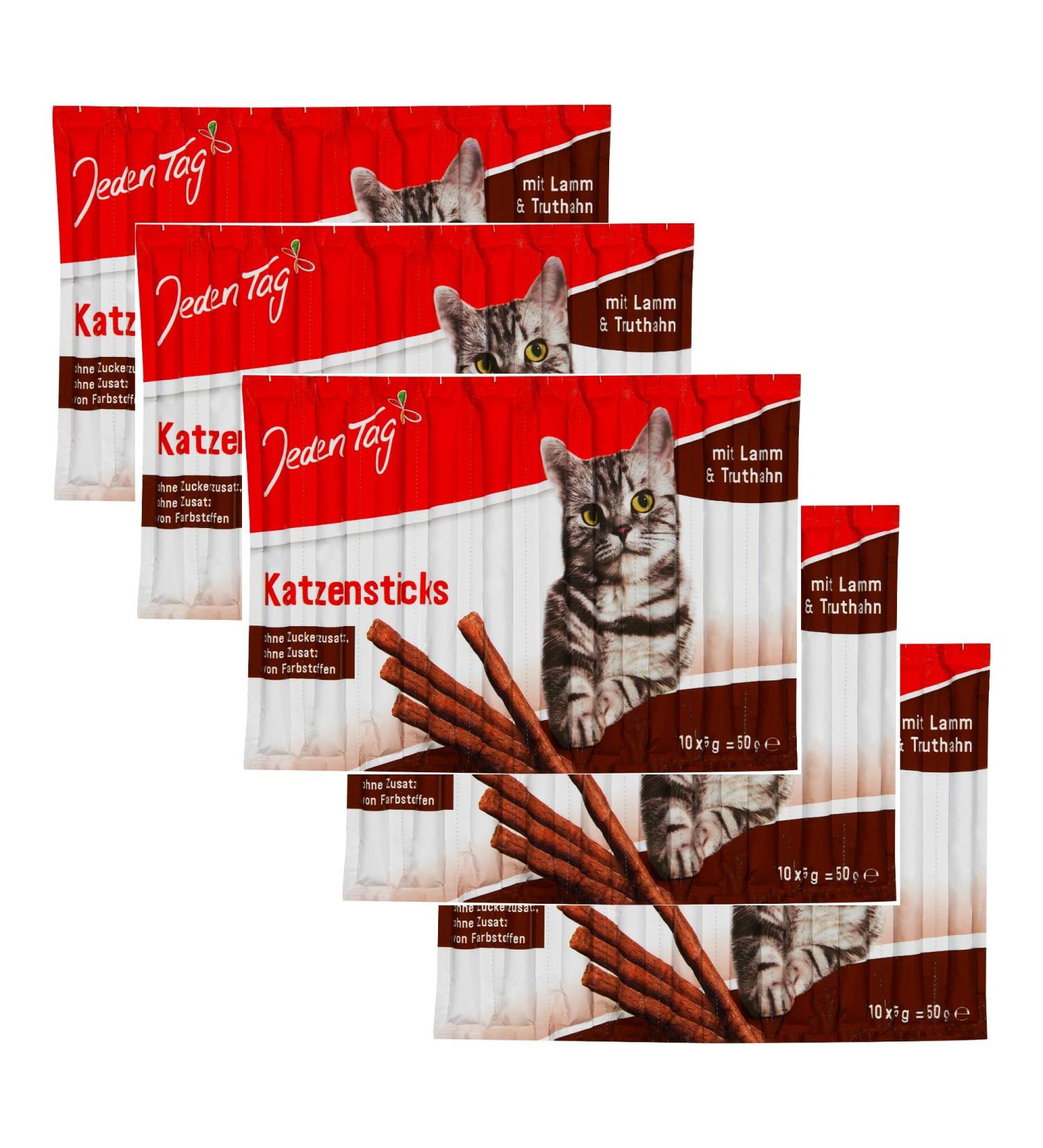 Every day cat sticks & caustic with lamb & turkey 10 x 5g |Supplementary feed without added sugar & dyes (5 lamb & Truthan) Lamb & Truthan 5