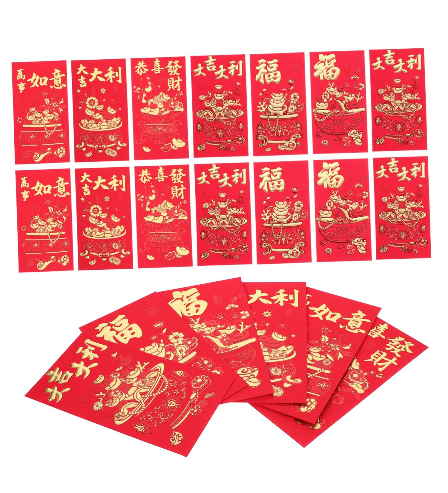 Warmhm 30pcs Red Packet Money Bag Cute Envelopes Red Money Pocket Red Envelopes New Year Envelope Chinese Red Envelope Festival Red Envelope New Year Gift Paper Dragon Pattern China Red 2 179CM - Buy Online on SooperMarket.com