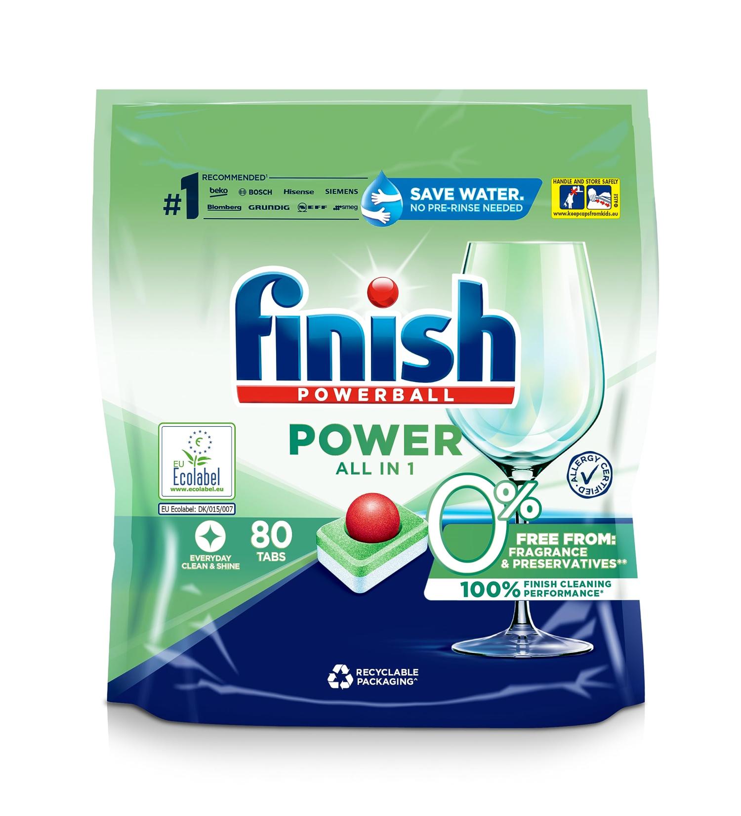 Finish 0% Dishwasher Tablets - 80 Tabs | Powerful Cleaning Formula - Buy Online on SooperMarket.com
