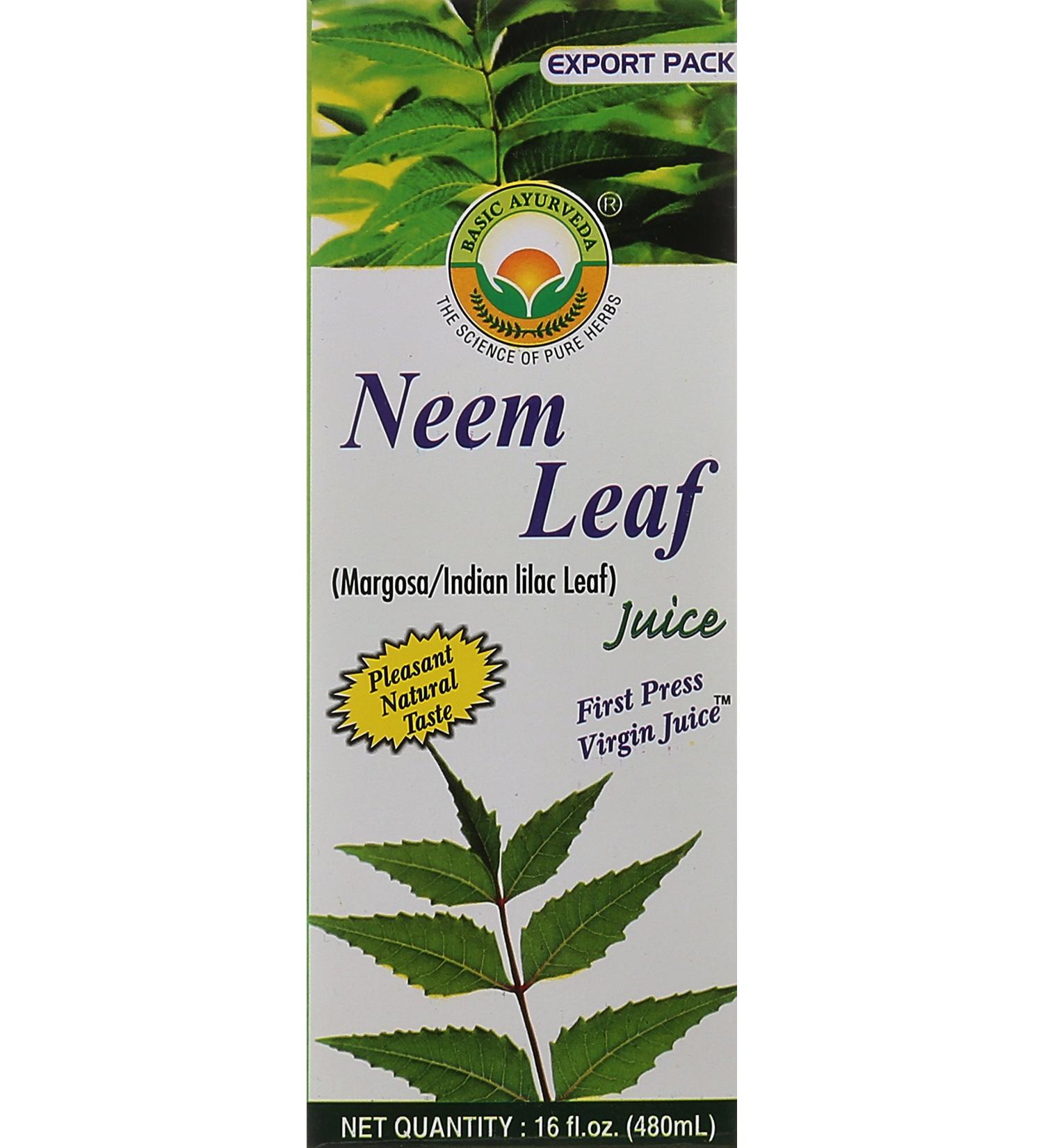 Basic Ayurveda Neem Leaf Juice 16.23 fl oz - Pure Neem Leaf Juice, 480ml (1 Pack) - Buy Online on SooperMarket.com