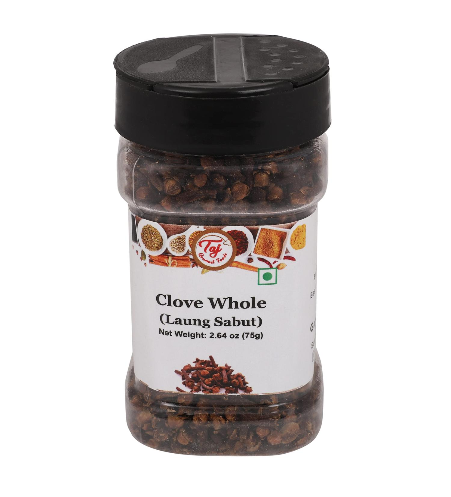 TAJ Cloves Whole Pods Laung 2.6oz (75g) - Premium Quality Spices for Cooking and Baking - Buy Online on SooperMarket.com