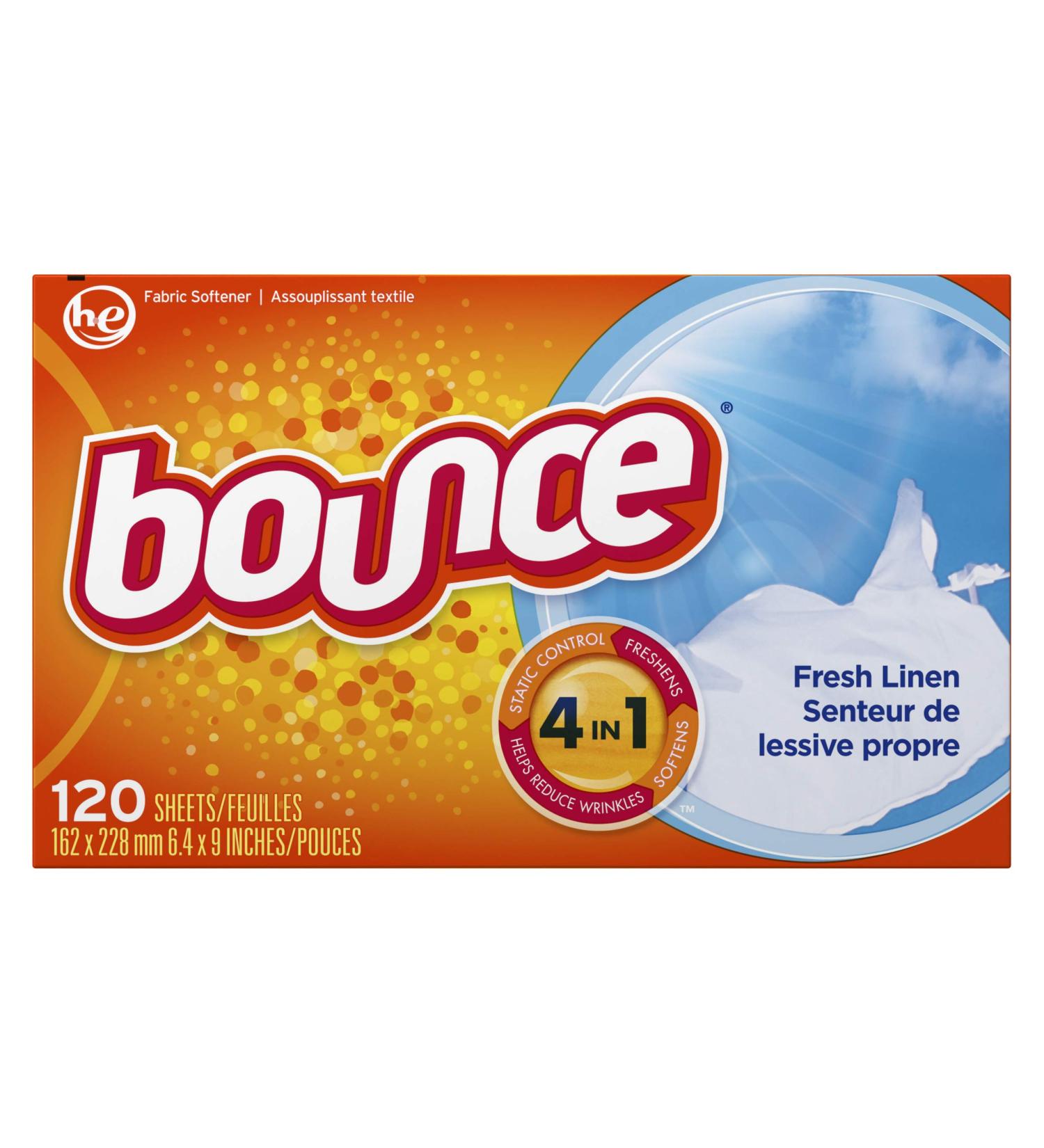 Bounce Fabric Softener Sheets - Fresh Linen Scent | Softens Reduces Static & Freshens Laundry | International Shipping - Buy Online on SooperMarket.com