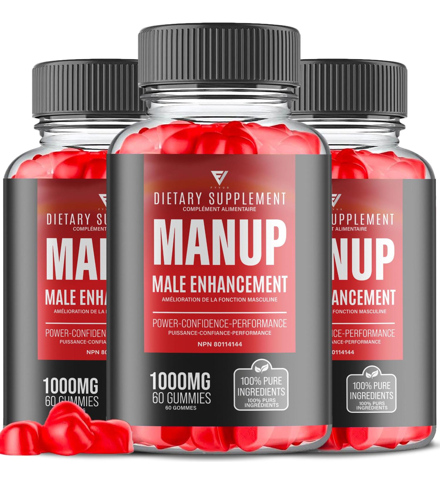 (3 Pack) ManUp Gummies ManUp Advanced Strength and Overall Healthy Lifestyle Support Supplement Gummy ManUp Maximum Performance and Confidence Supplement Formula Reviews (180 Gummies) - Buy Online on SooperMarket.com