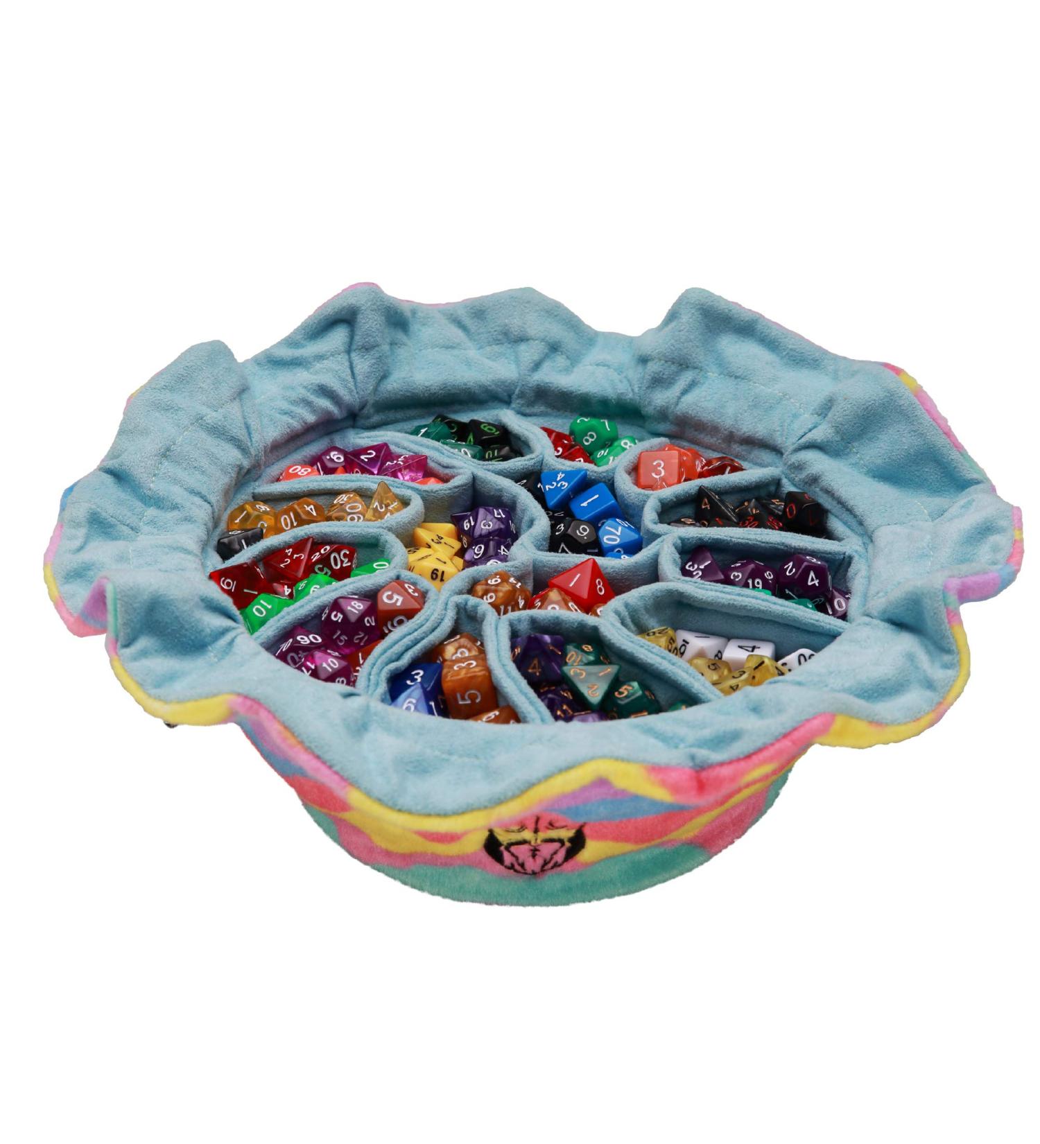 CardKingPro Immense Dice Bag - Rainbow & Blue - 15 Pocket OCD Edition - Capacity 200+ Dice - Patented Design for Dice Hoarders - Buy Online on SooperMarket.com