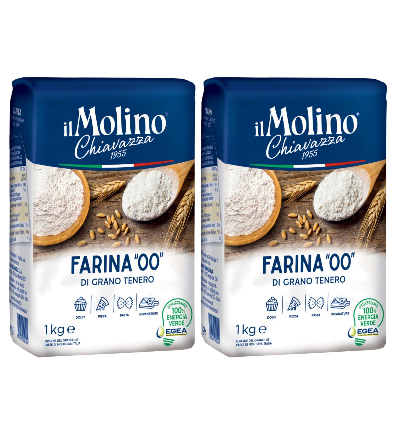 il Molino Chiavazza Type 00 Soft Wheat Flour 1kg - Pack of 2 - Multipurpose Flour | Ideal for Cakes Breads Pizza & Fresh Pasta 1.00 kg (Pack of 2) - Buy Online on SooperMarket.com