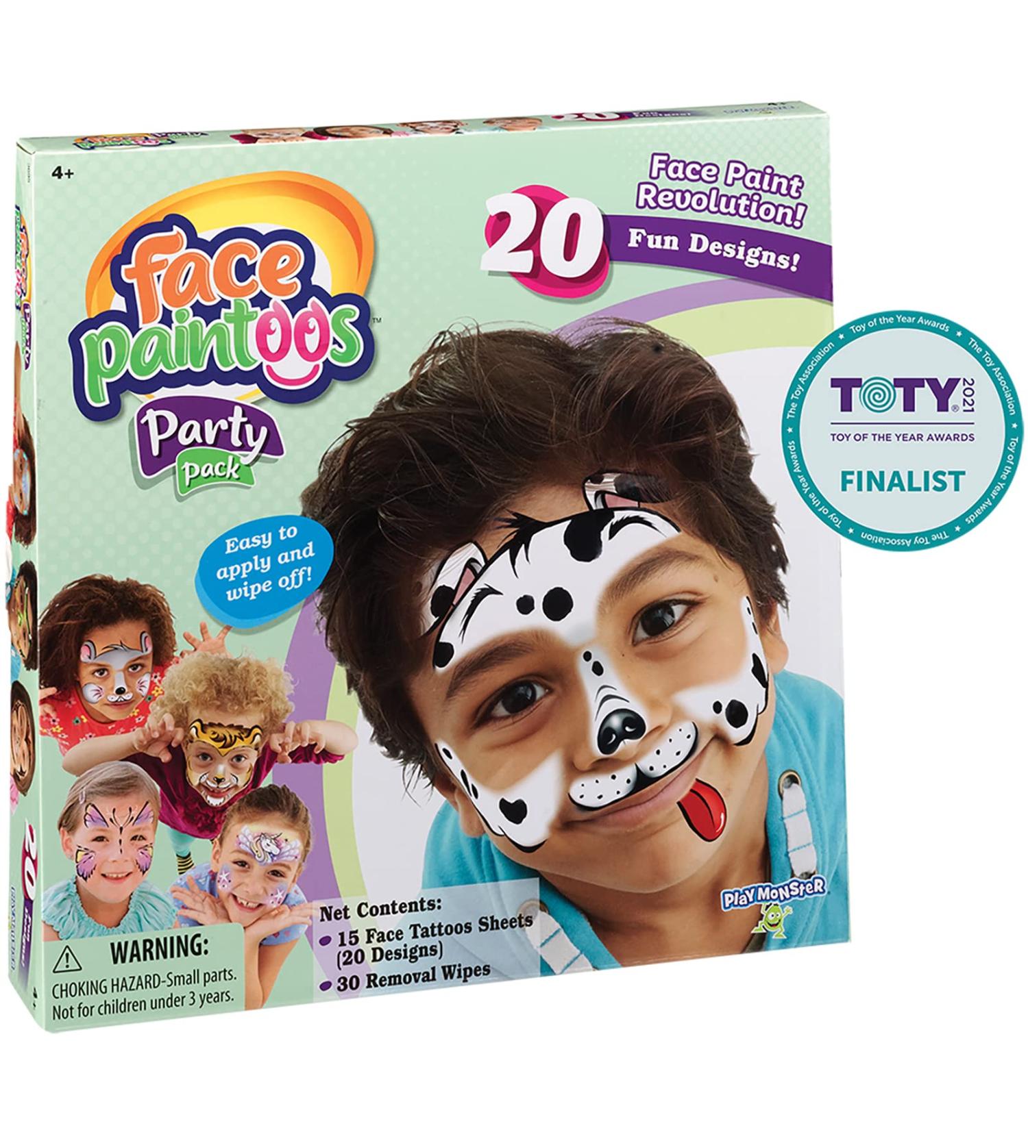 Face Paintoos Party Pack: Fun Face Designs for Kids 4+ | Face Paint Alternative - Buy Online on SooperMarket.com