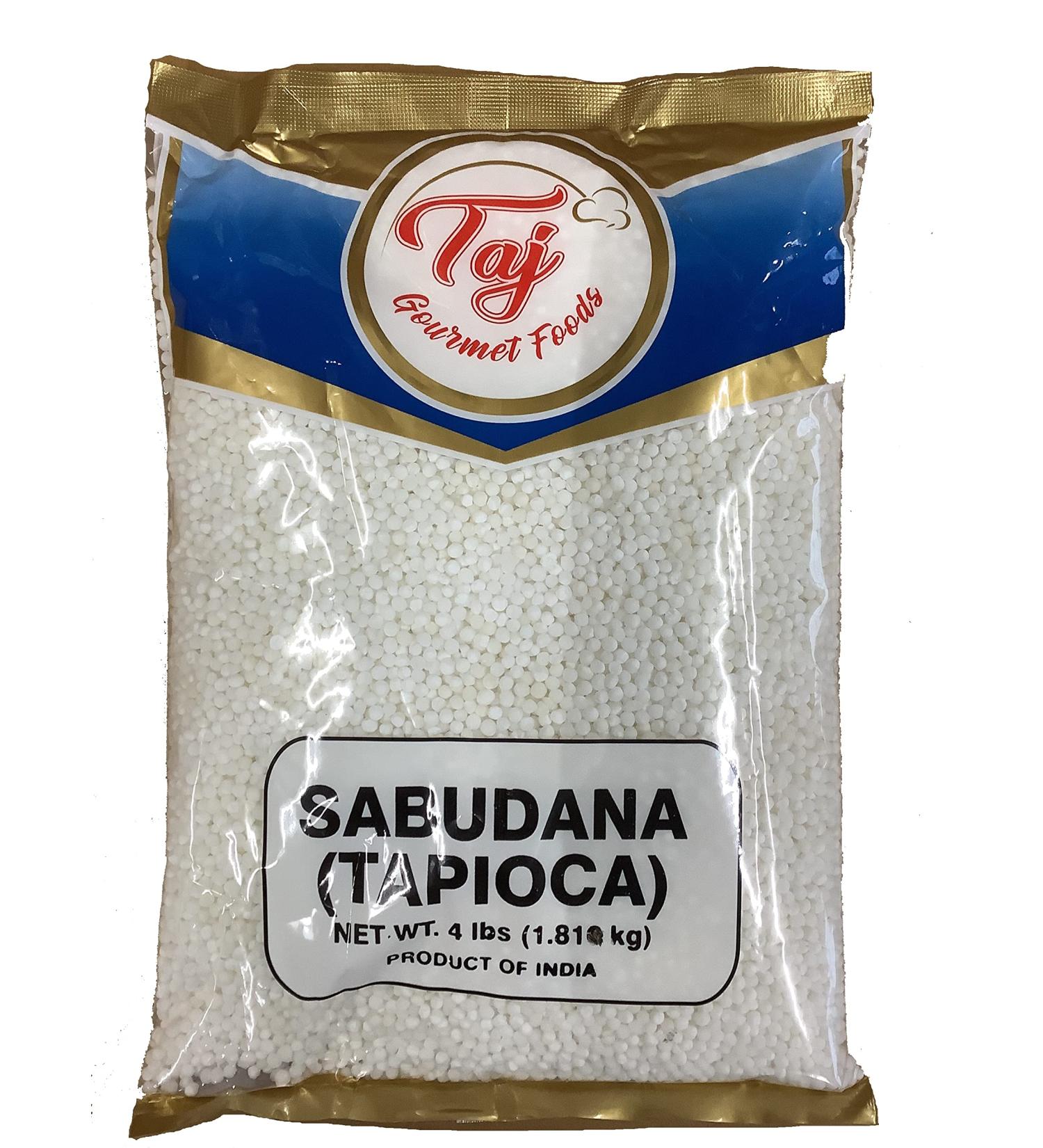 TAJ Sabudana (Sago Tapioca) Sabhudana, Sago, Sabudana Pearls, 4lbs