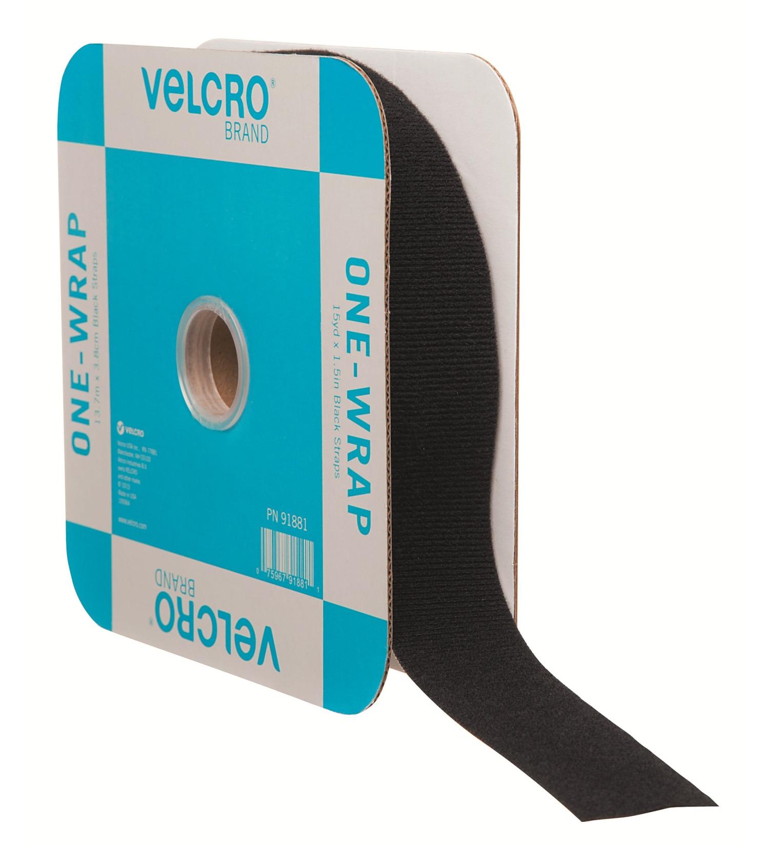 VELCRO Brand ONE-WRAP Double Sided Roll | 45 Ft x 1-1/2 In | Cut to Length Straps Heavy Duty | Bundling Ties Fasten to Themselves for Secure Hold  Black (91881) Black Hook and Loop Straps - Buy Online on SooperMarket.com
