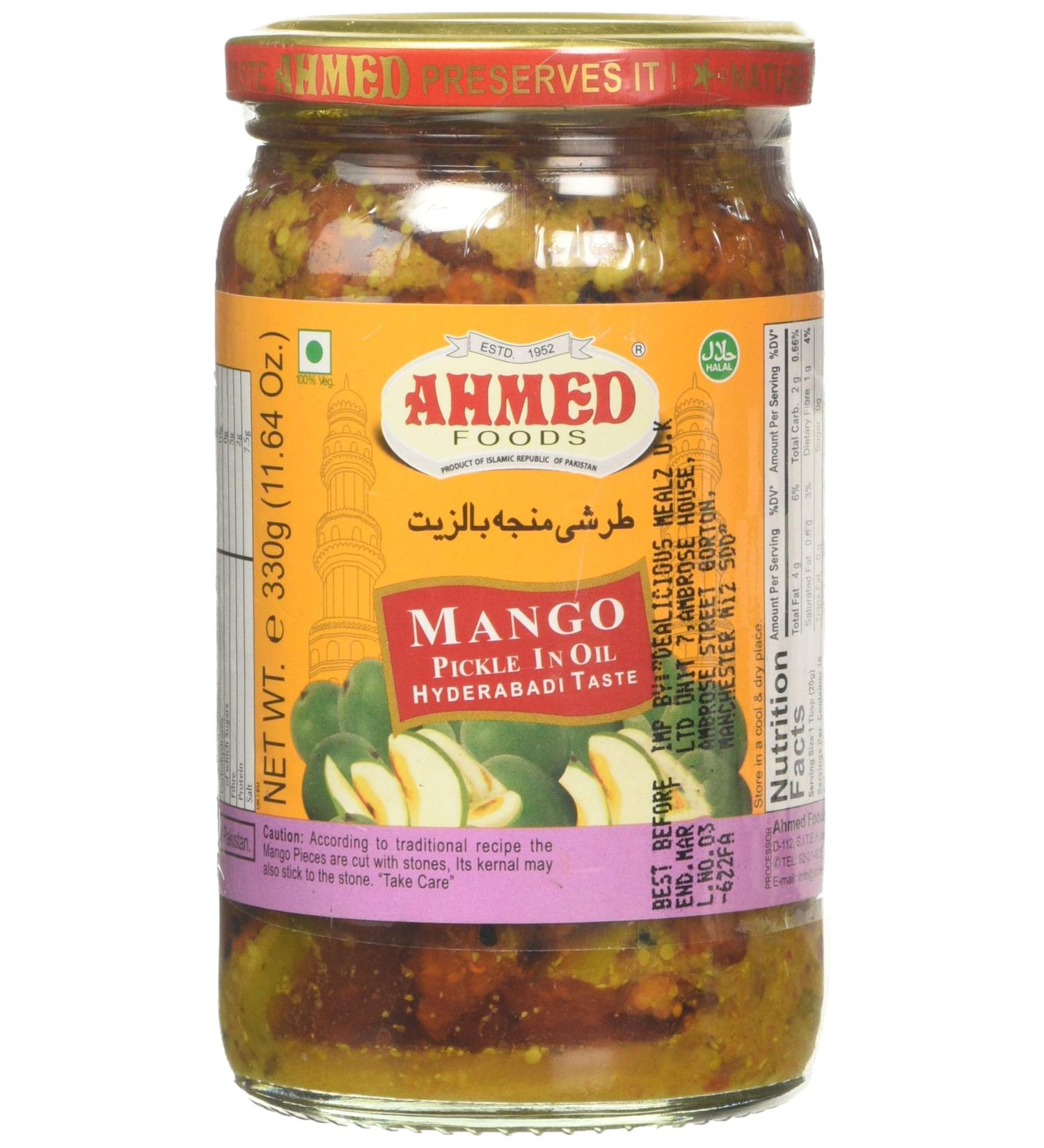Ahmed Foods Hyderabadi Mango Pickle in Oil 330g - Buy Online on SooperMarket.com