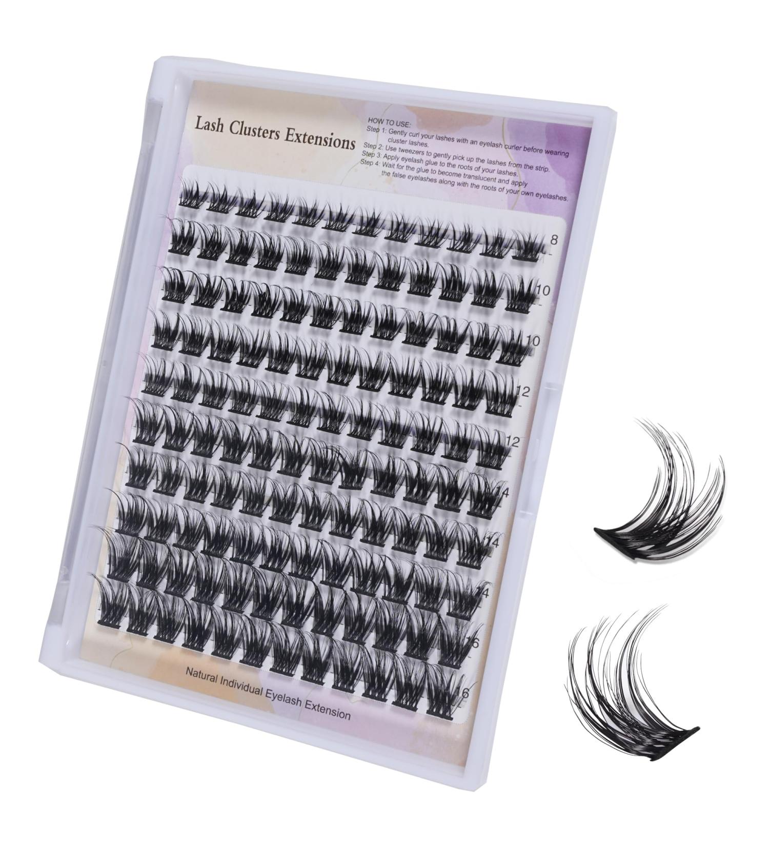 MAEXUS Lash Clusters DIY Eyelash Extensions - 120 Natural Look C D Curl Wispy Lashes (0.07D 8-16mm MIX) for Mega Volume - Buy Online on SooperMarket.com