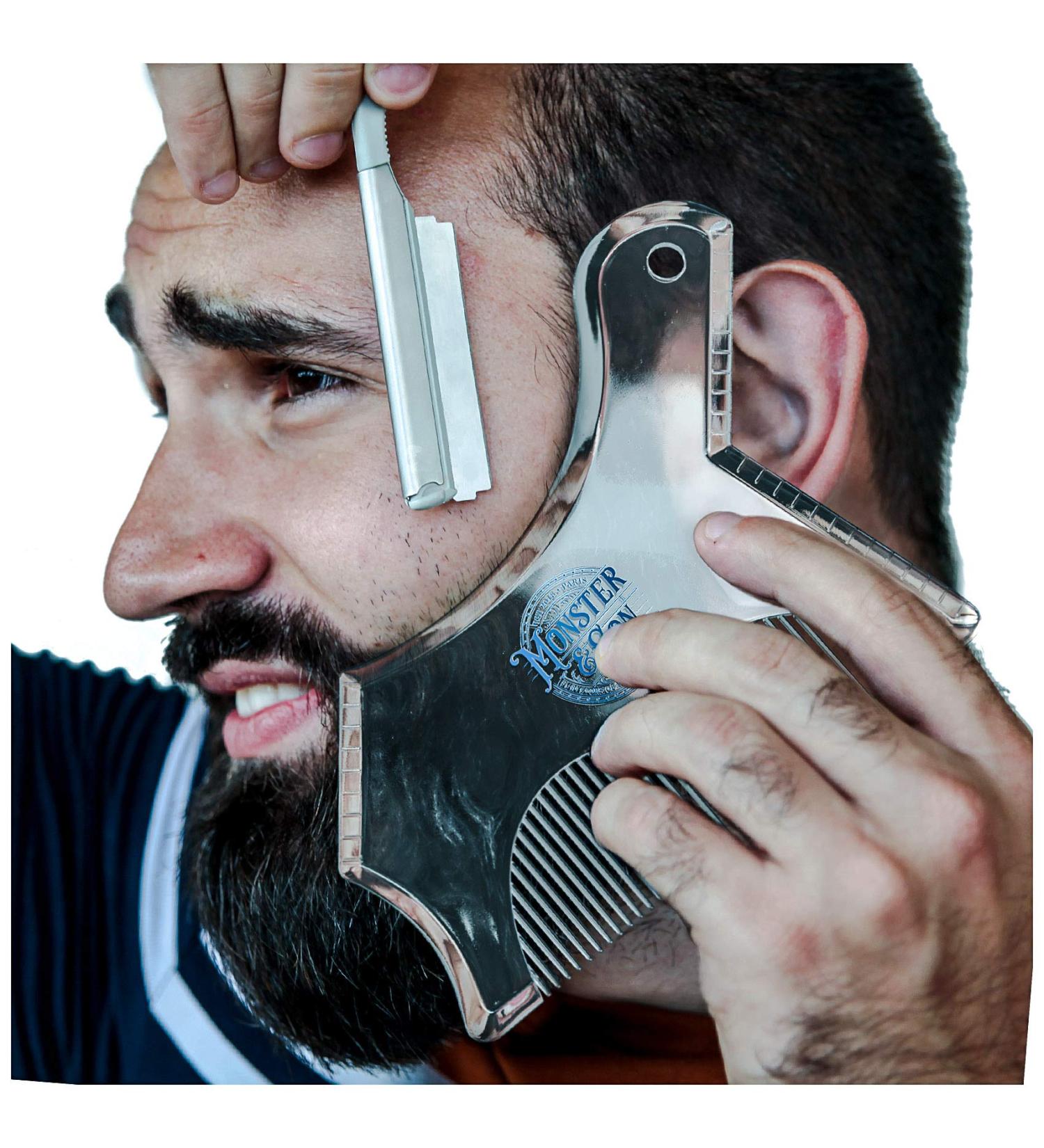 Monster&Son Beard Shaping Tool - Classic Clear Oversized Design - Buy Online on SooperMarket.com