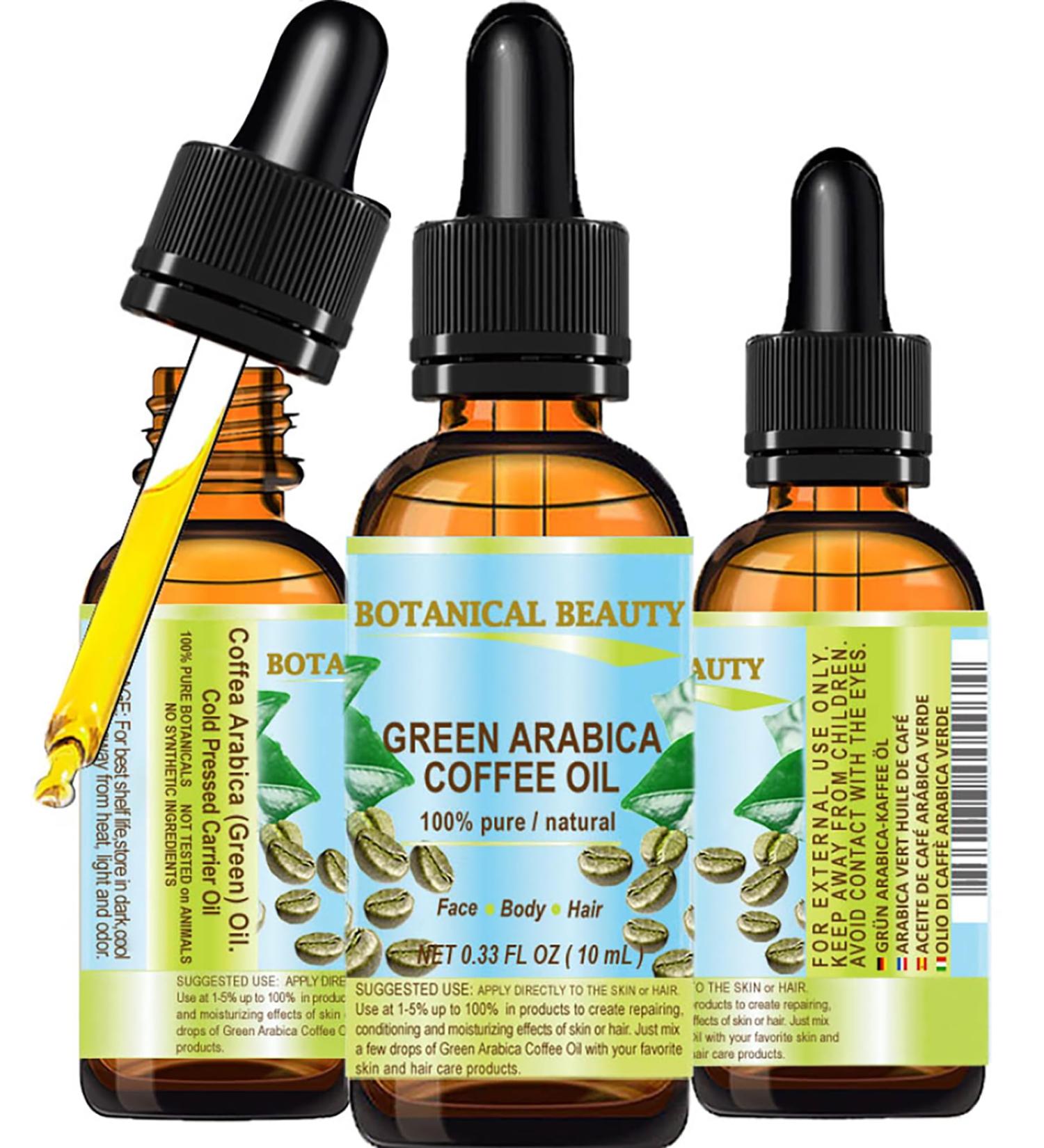 Buy 100% Pure Green Arabica Coffee Oil - 10ml Anti-Aging Face Skin Hair & Nails Treatment | Botanical Beauty - Buy Online on SooperMarket.com