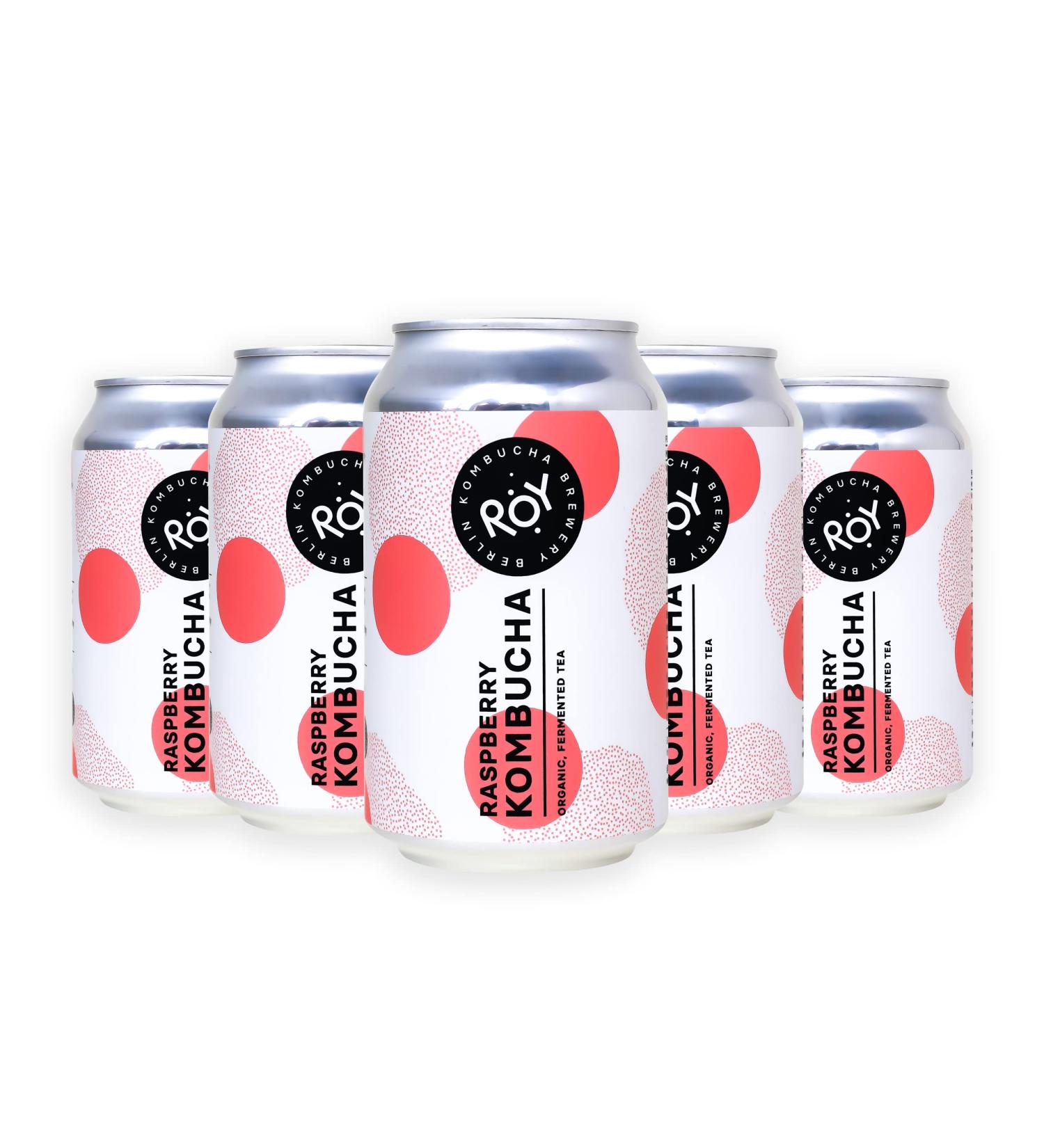 Organic Roy Raspberry Kombucha - 6 Pack (330 ml) | Handmade in Berlin | Vegan Gluten-Free Lactose-Free - Buy Online on SooperMarket.com