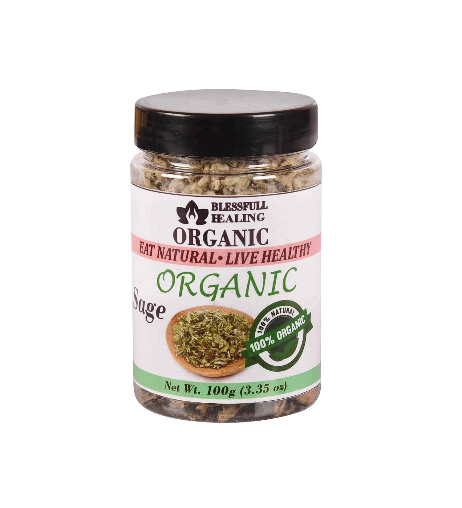 Blessfull Healing Organic Sage 100 Gram Airtight Container (Packing May Vary) 100 Gram 3.35 oz - Buy Online on SooperMarket.com