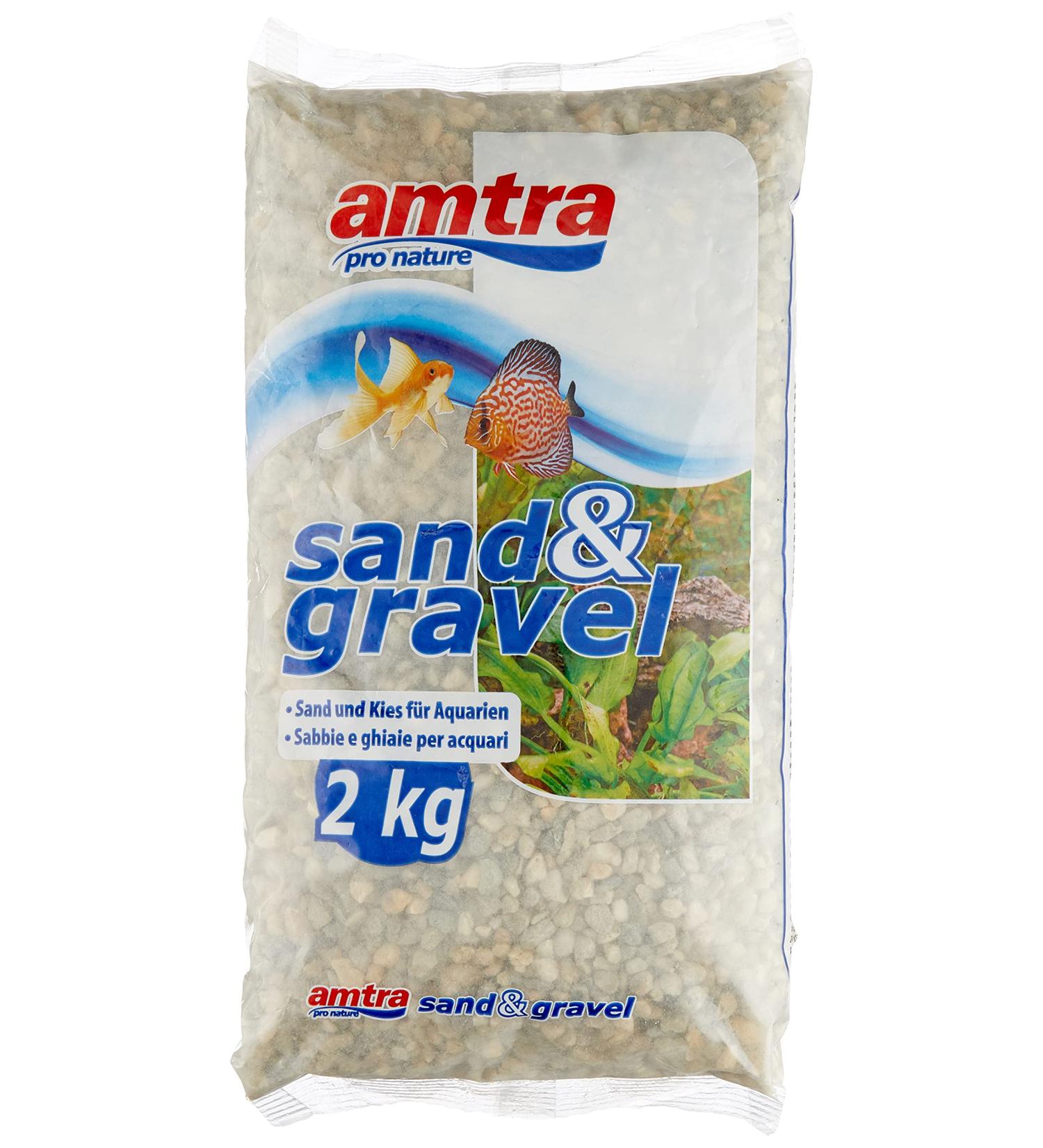 Amtra Polychrome Natural Aquarium Gravel 2 KG - Decorative Sand with White Grains 3-4mm - Buy Online on SooperMarket.com