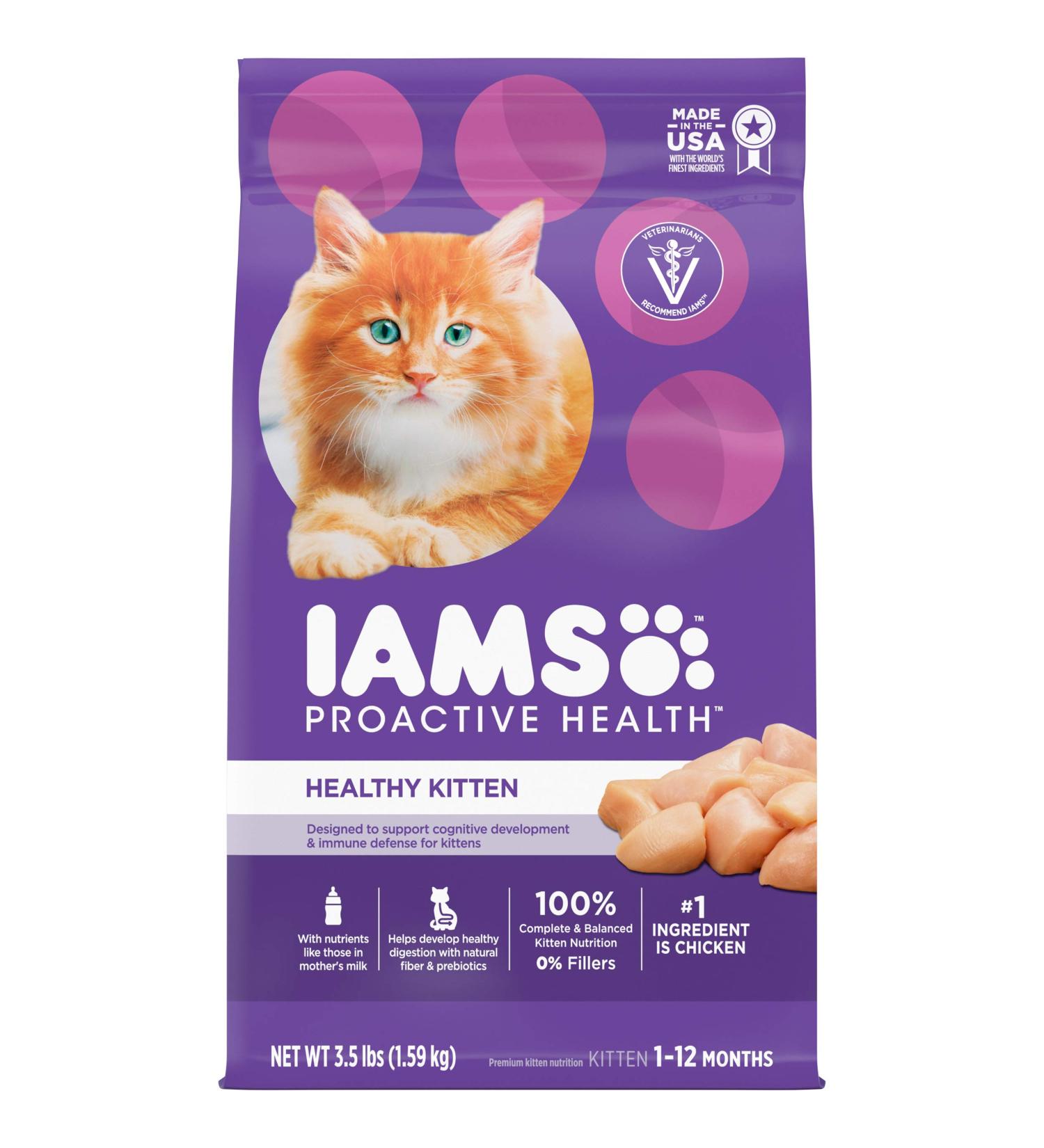 IAMS Proactive Health Kitten Dry Cat Food Chicken Recipe 3.5 lb - Pack of 1 - Buy Online on SooperMarket.com