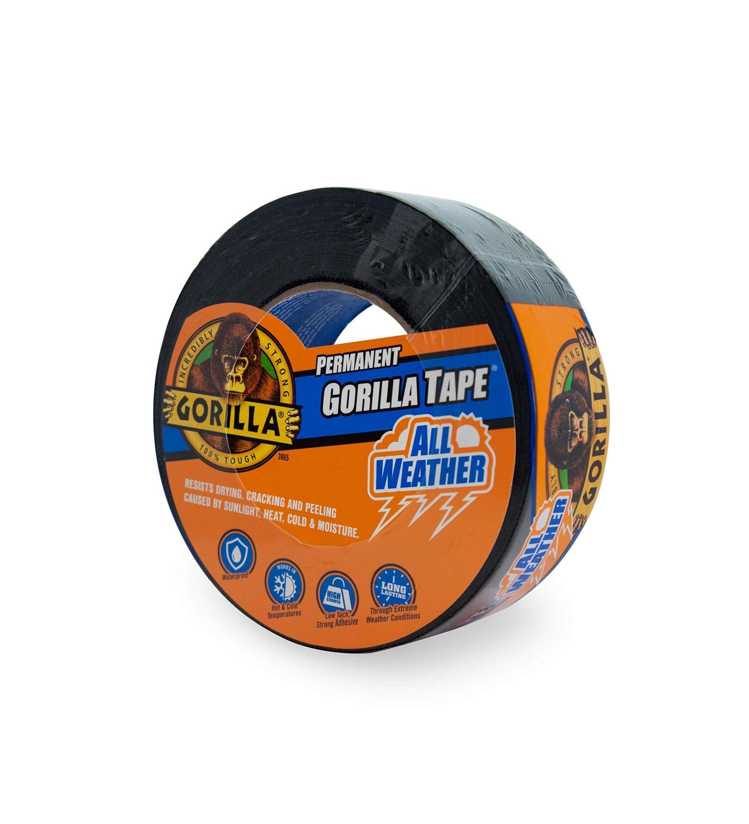 Gorilla All Weather Outdoor Waterproof Duct Tape  UV and Temperature Resistant  1.88" x 25 yd  Black  (Pack of 1) 1 - Pack - Buy Online on SooperMarket.com