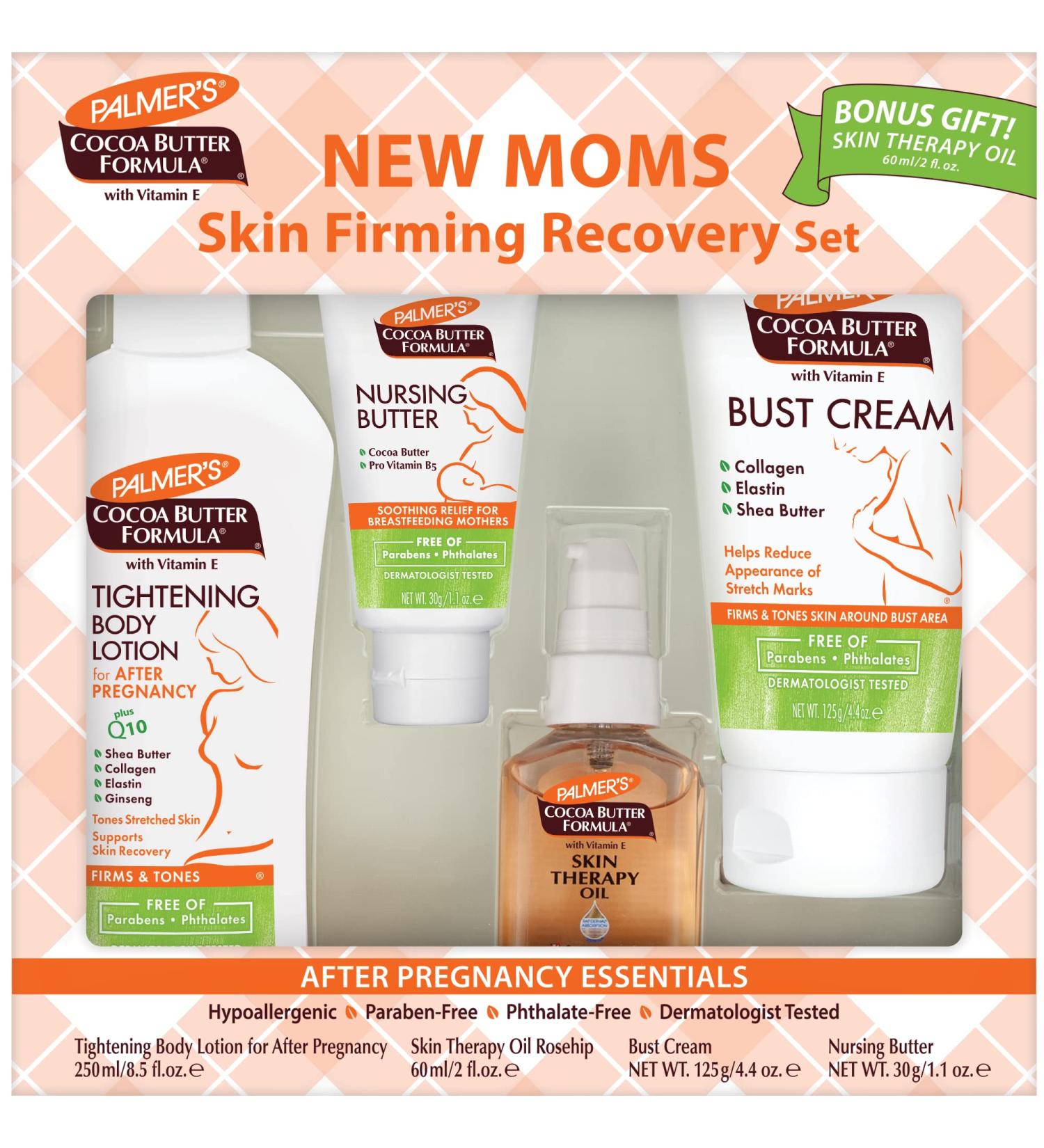 Palmer's Cocoa Butter Formula New Moms Skin Recovery Set - 4 Piece Set for Hydrated & Nourished Skin - Buy Online on SooperMarket.com