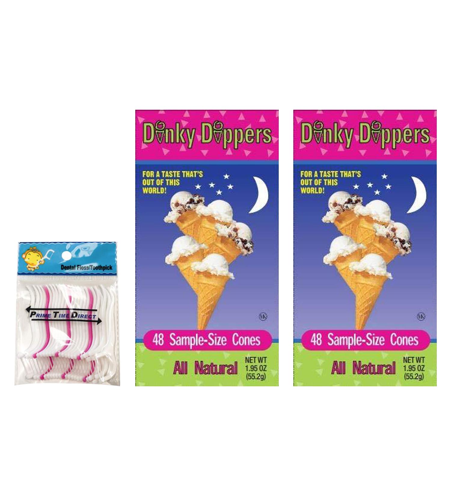 Dinky Dippers Miniature Ice Cream Cones 1.95oz Child-Size (2 Pack) + PrimeTime Direct 20ct Dental Flossers - Buy Online on SooperMarket.com