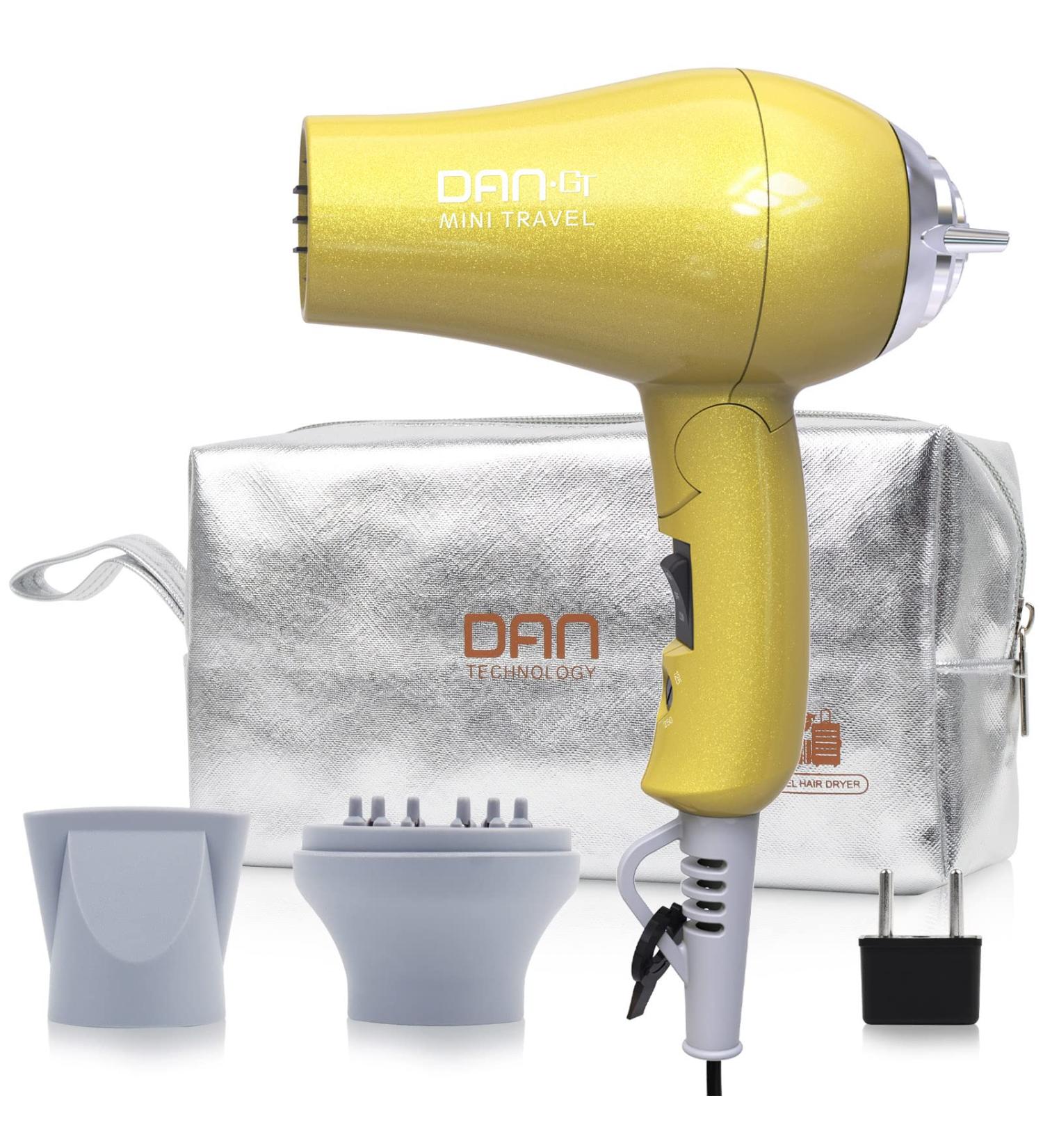 Portable Travel Hair Dryer  Mini Blow Dryer 1200W with Folding Handle & 125/250V Dual Voltage  with Concentrator & Diffuser Attachment - Buy Online on SooperMarket.com