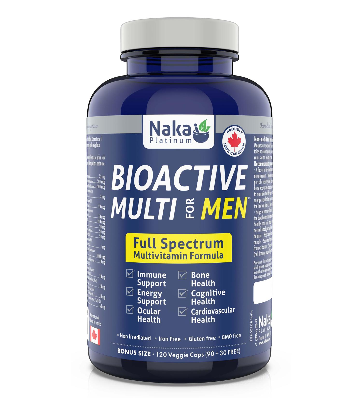  120 vcaps Bioactive Multi for Men Full Spectrum Multivitamin Formula Made in Canada 120 count (Pack of 1) - Buy Online on SooperMarket.com