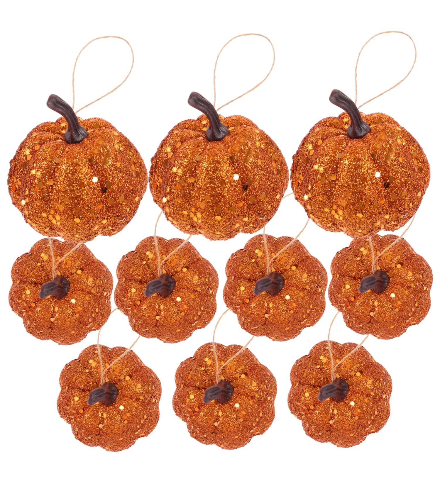 IMIKEYA 10pcs Foam Pumpkin Mini Artificial Pumpkins Mini Pumpkins Glitter Pumpkins Small Pumpkin Decor Small Artificial Pumpkins Harvest Pumpkins Fall Decor Powder Little Pumpkin Orange 6.3CM - Buy Online on SooperMarket.com