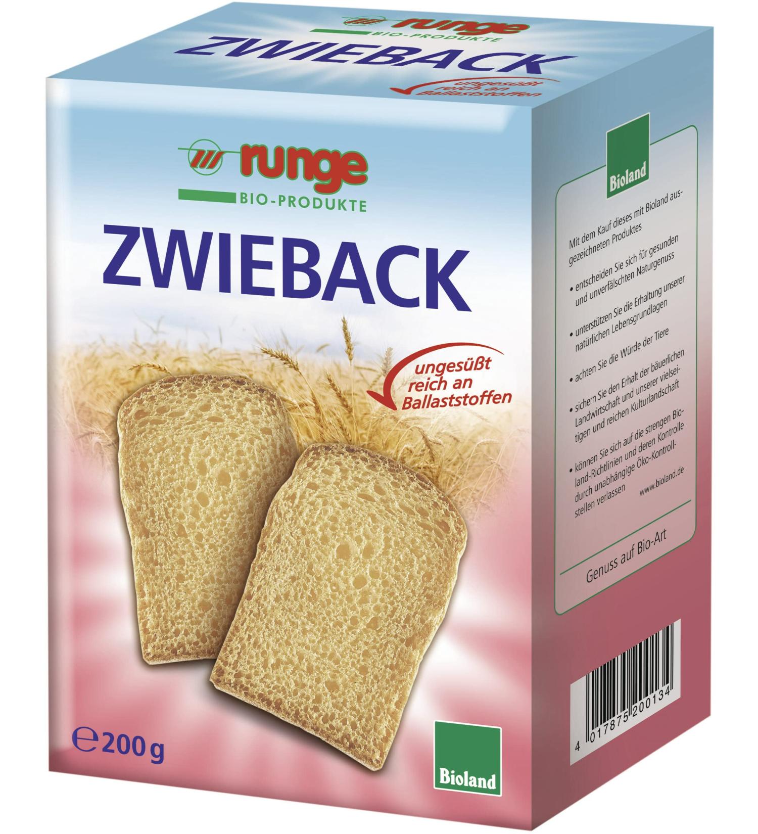 Runge organic rusks (2 x 200 gr)