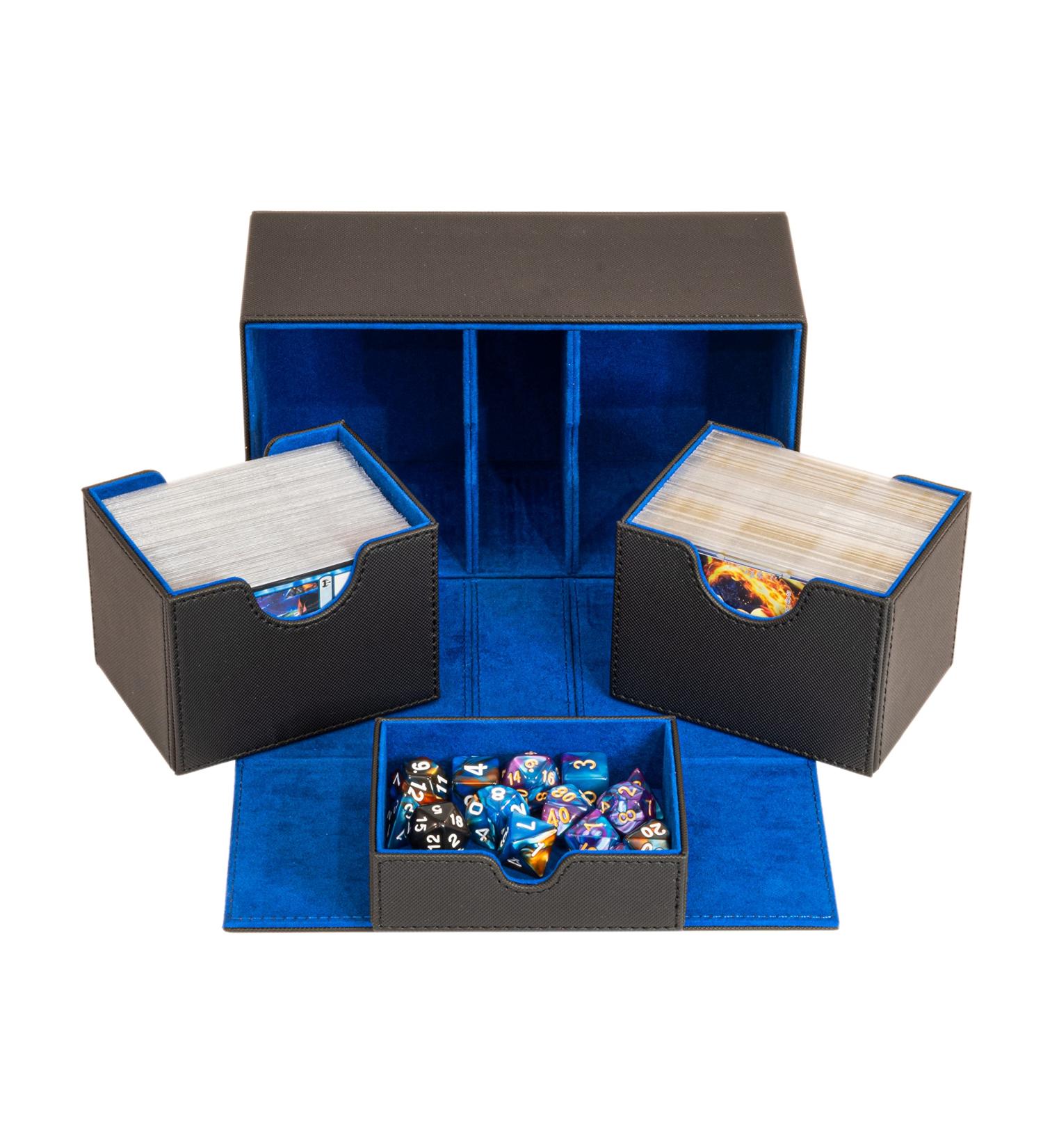 Sideloader 200 Premium Commander Deck Box - Holds 200+ Double Sleeved Cards - Blue Interior - Ideal for MTG, TCG, Pokemon - with Dice Tray - Buy Online on SooperMarket.com