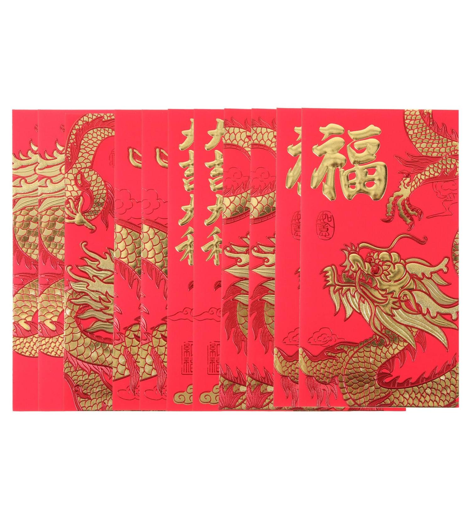 TEHAUX 30pcs Spring Festival Red Pocket Chinese Hong Bao Chinese Money Envelopes Red Envelopes Cash Envelopes 2024 Red Packets Money Packet Money Bag Dragon Packets China Paper Wedding - Buy Online on SooperMarket.com