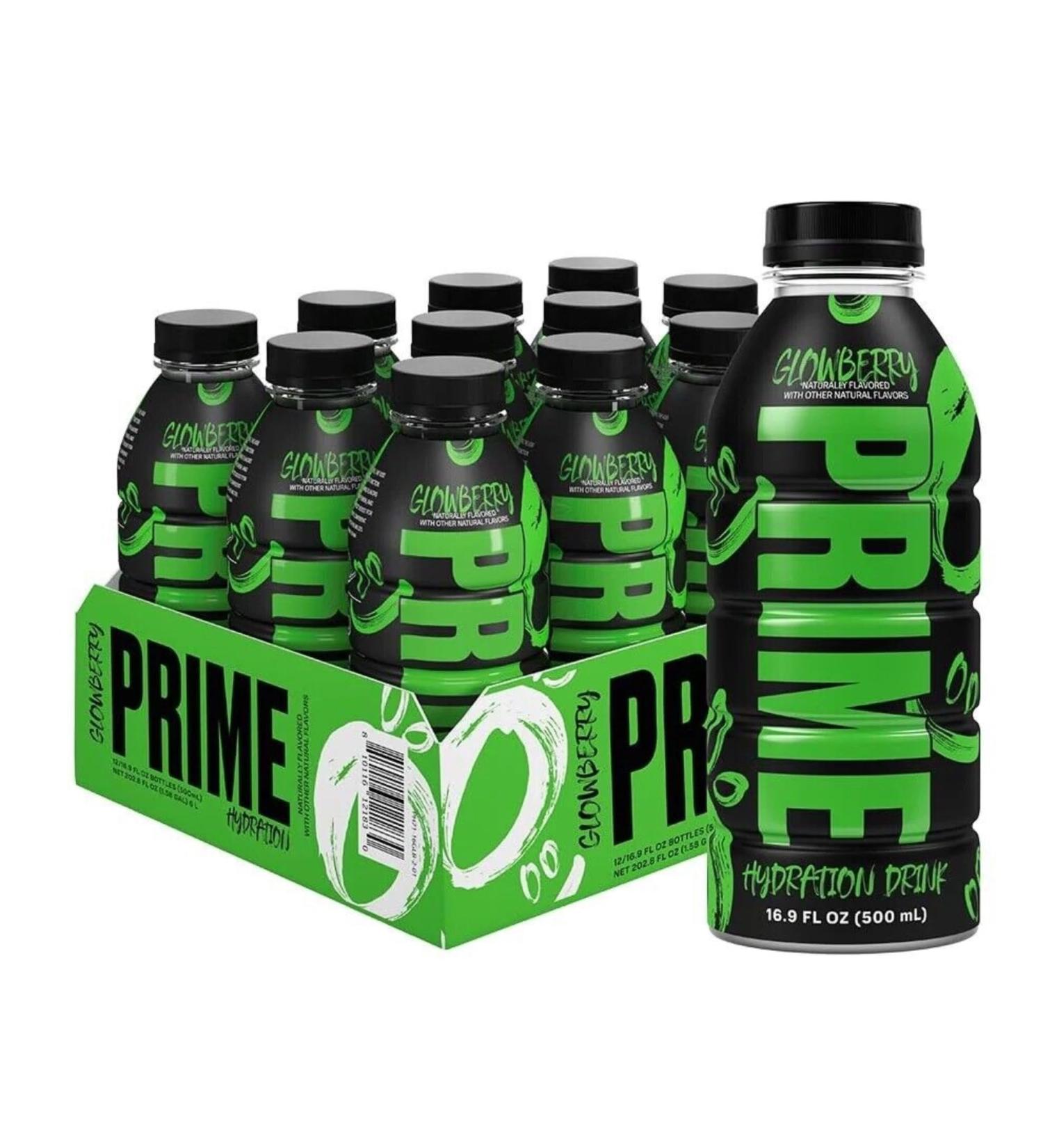 PRIME Hydration Sports Drink by Logan Paul & KSI Glowberry Flavour 12 x 500ml Bottle - Buy Online on SooperMarket.com