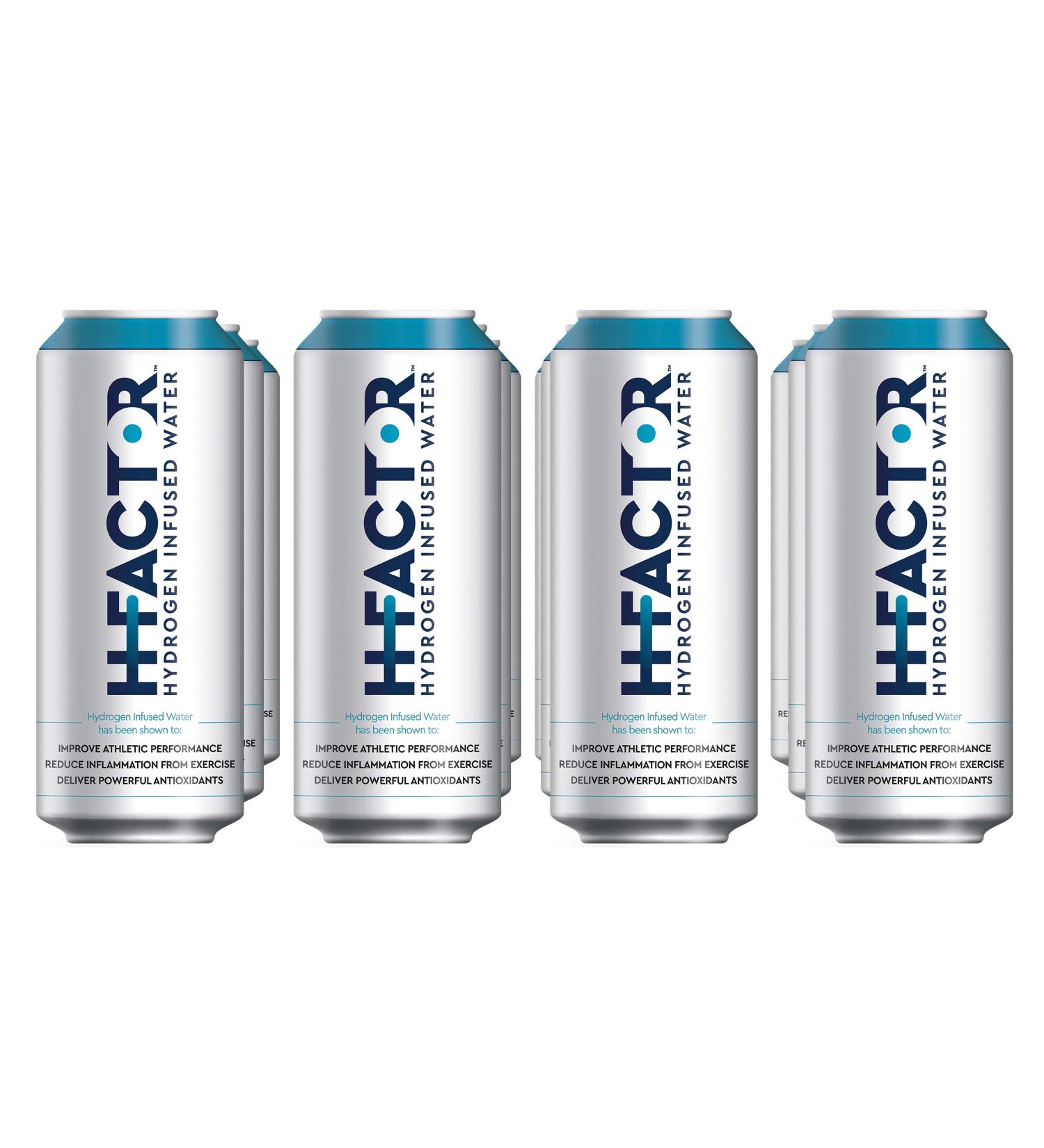 H Factor Hydrogen Water Can (12 Pack) - Premium Molecular Hydrogen Infused Water - Buy Online on SooperMarket.com