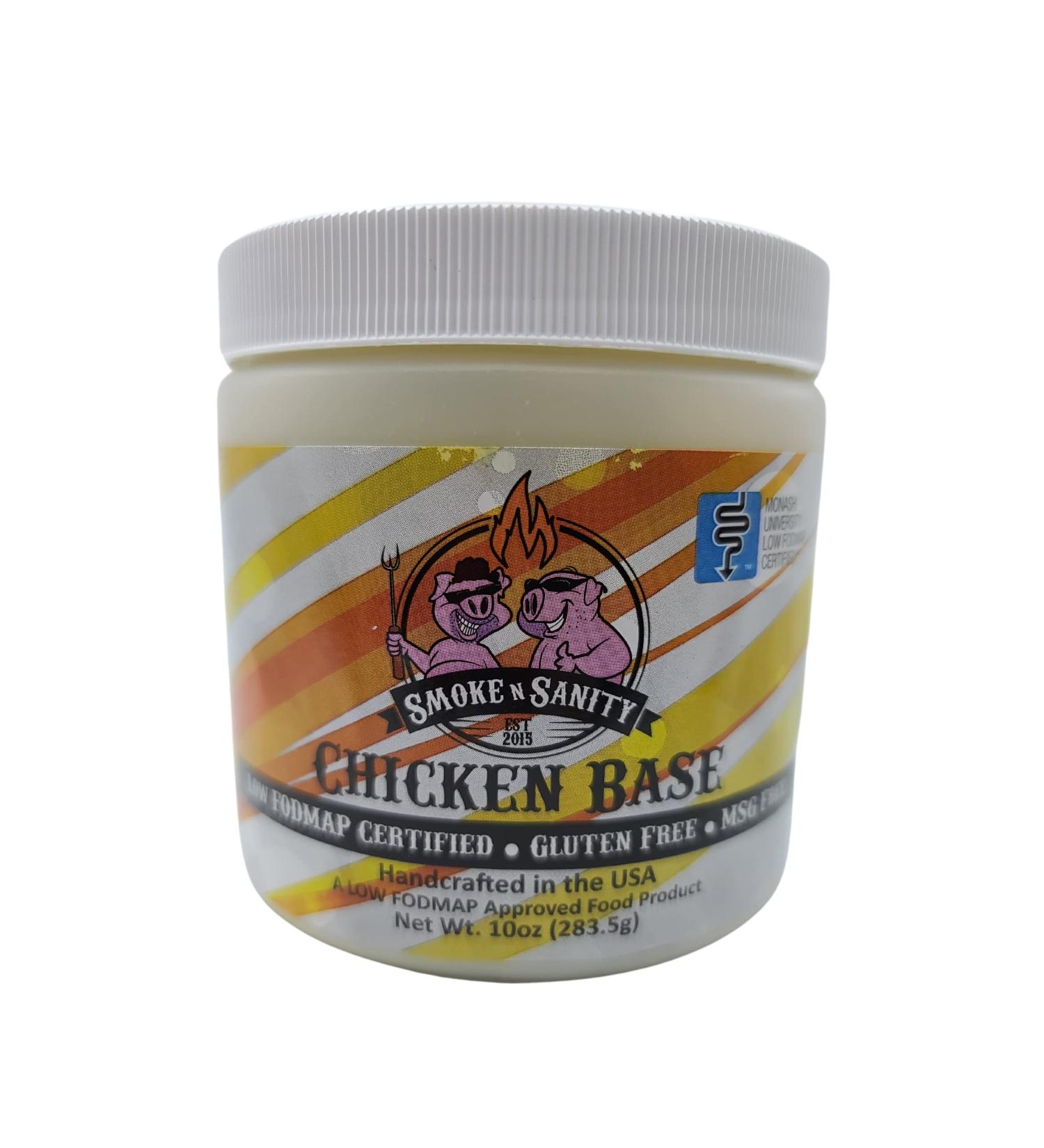 Smoke n Sanity Chicken Base - Low FODMAP Certified, Gluten & Dairy Free (10.0 oz Jar) - Buy Online on SooperMarket.com