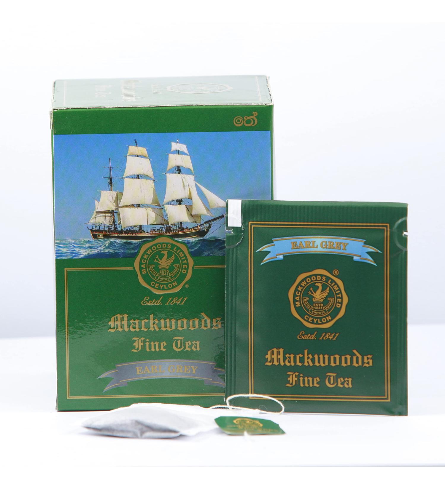 MACKWOODS EARL GREY FLAVOURED SINGLE ESTATE BLACK TEA IN 25 ENVELOPED TEA BAGS - Buy Online on SooperMarket.com