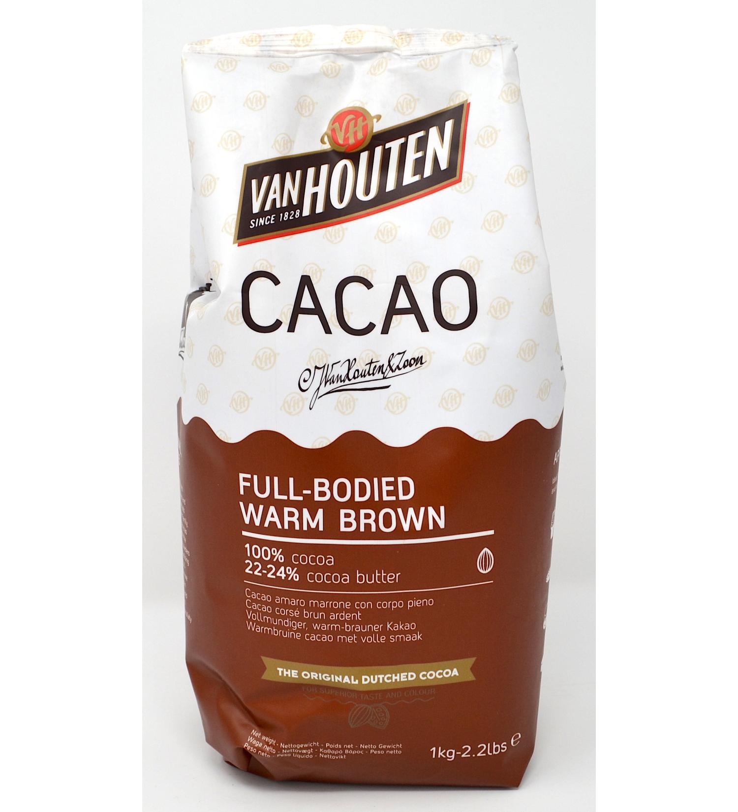 Van Houten - Full-Bodied Warm Brown Cocoa Powder (22-24% cocoa butter) 1kg - Buy Online on SooperMarket.com