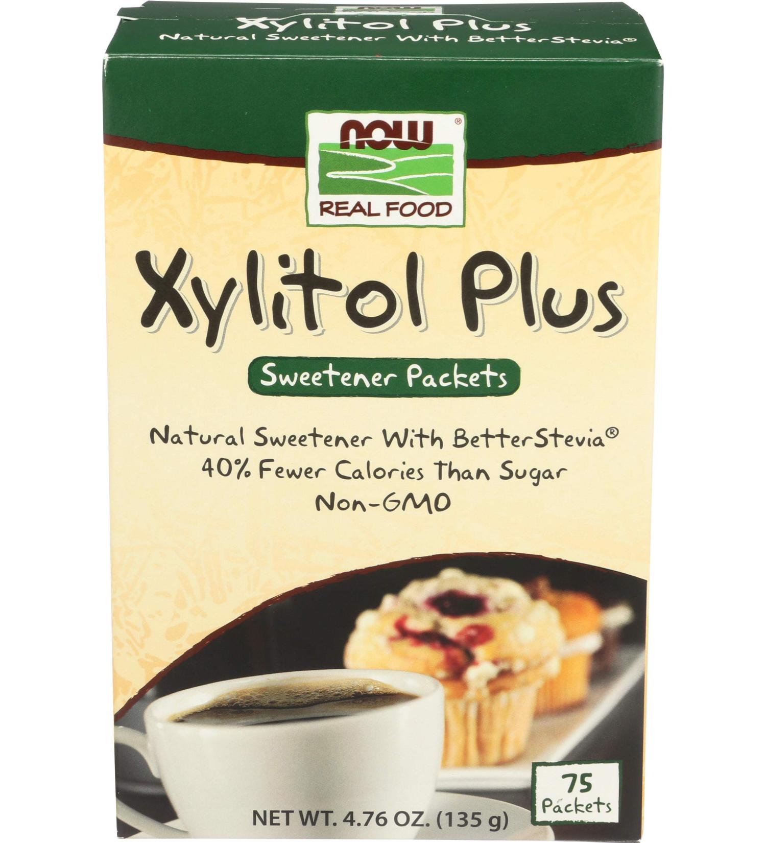 Now Foods Xylitol Plus 75 Packets - Natural Sweetener 4.76 oz (135 g) | Low-Calorie Sugar Substitute - Buy Online on SooperMarket.com