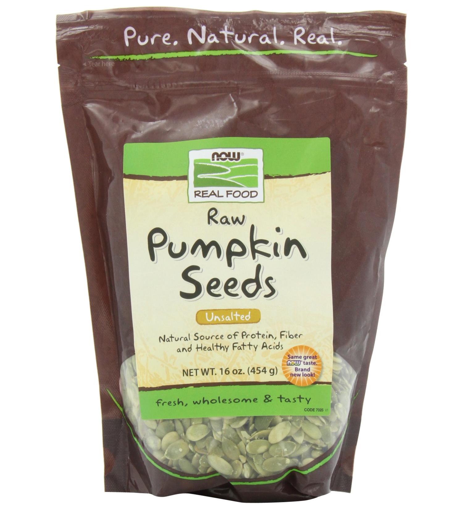 Now Foods Raw Pumpkin Seeds Unsalted 16 oz - Premium Real Food Snack - Buy Online on SooperMarket.com