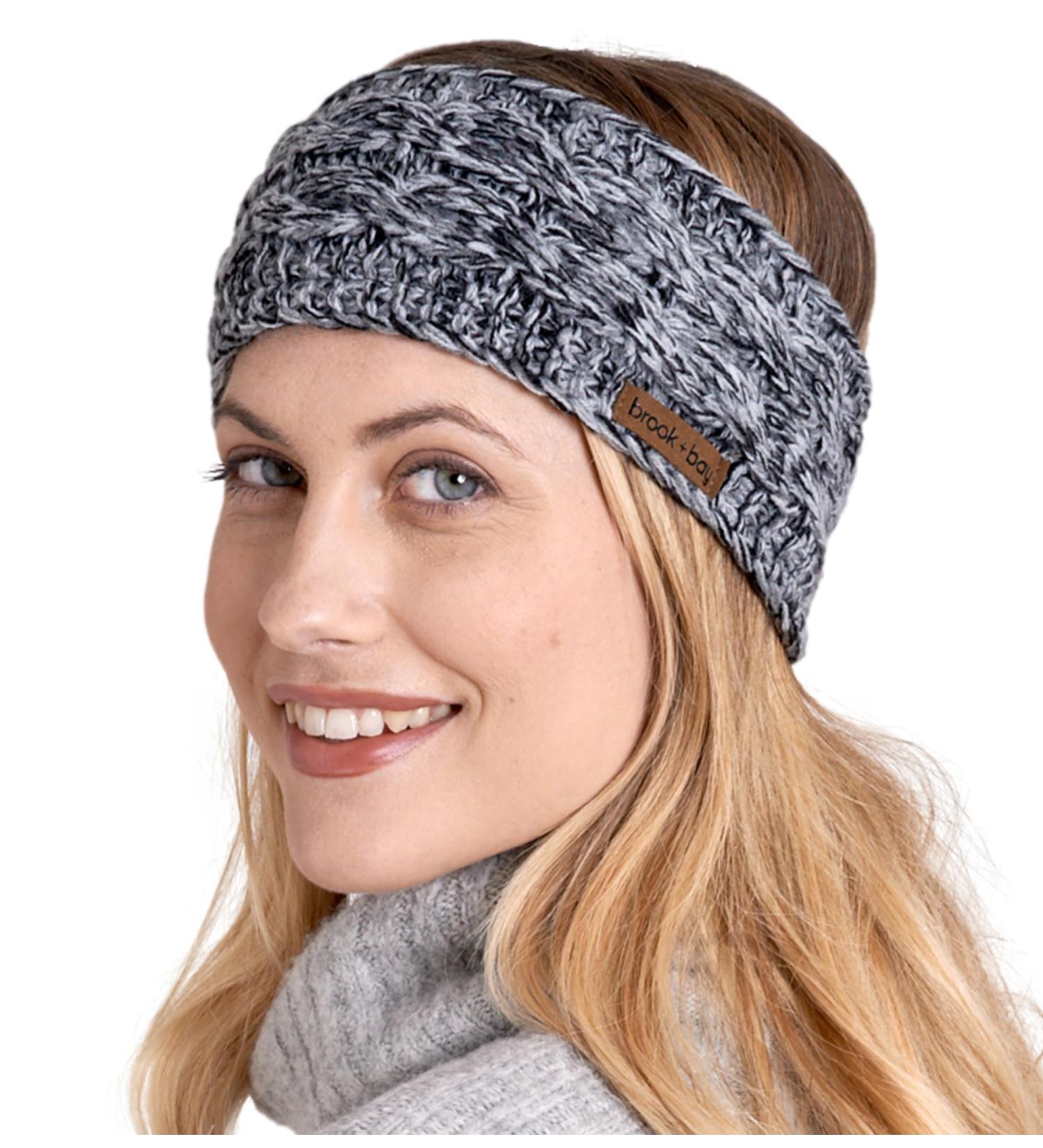 Brook + Bay Ear Warmer Headband For Women - Ear Covers For Cold Weather Winter Headband Fleece Headband & Knit Ear Warmer Headband Black/Gray Mix - Buy Online on SooperMarket.com