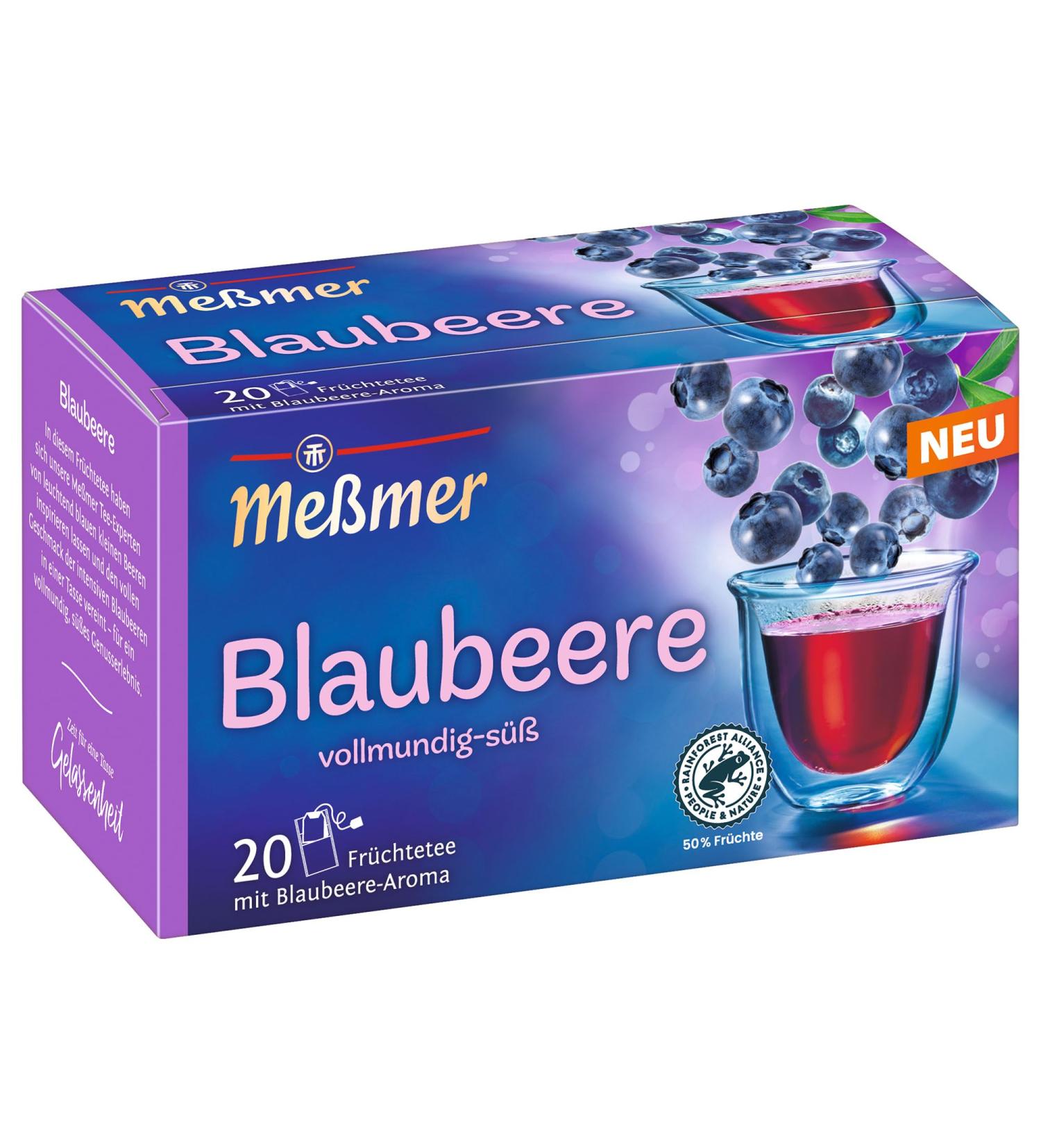 Me mer Blueberry Tea - 20 Gluten-Free Lactose-Free Vegan Bags | International Shipping Available - Buy Online on SooperMarket.com