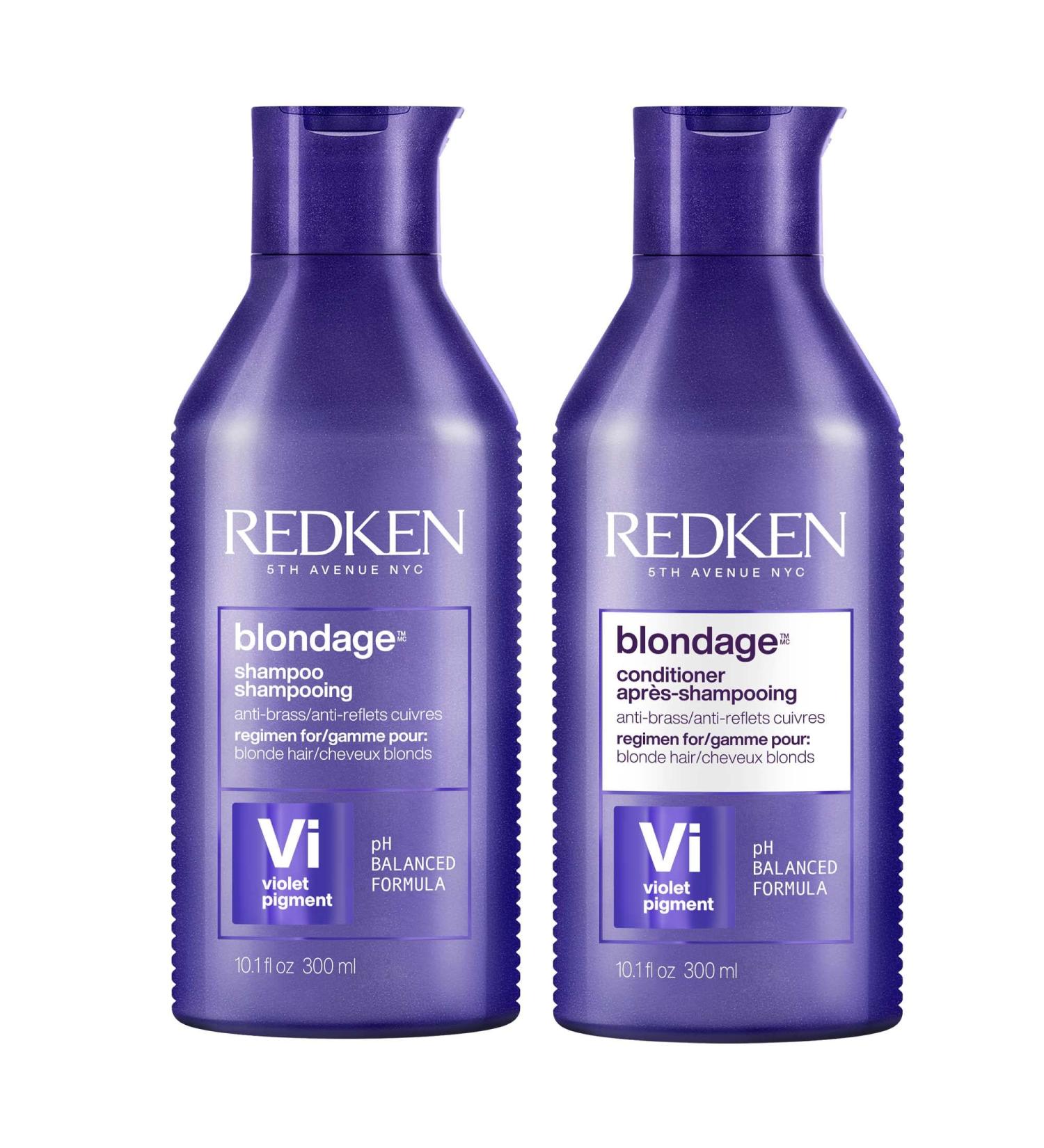 REDKEN Blondage Purple Shampoo & Conditioner Set | Hair Toner for Blonde & Color Treated Hair | Neutralizes Brassy Tones | Citric Acid Formula | 10.1 Fl. Oz (Pack of 2) - Buy Online on SooperMarket.com