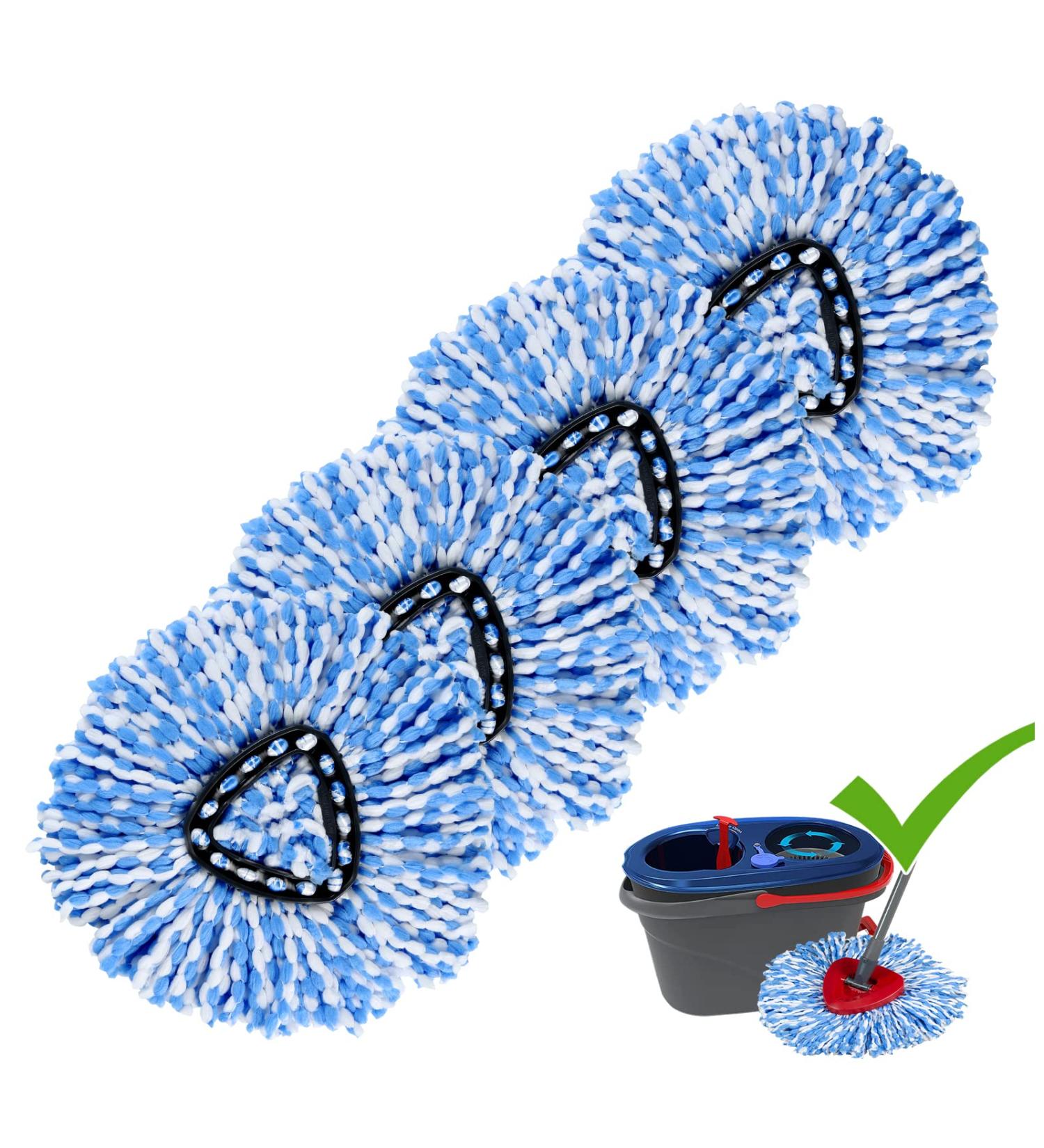 4 Pack O Cedar Spin Mop Replacement Heads - Fluffy Microfiber, Machine Washable - Buy Online on SooperMarket.com