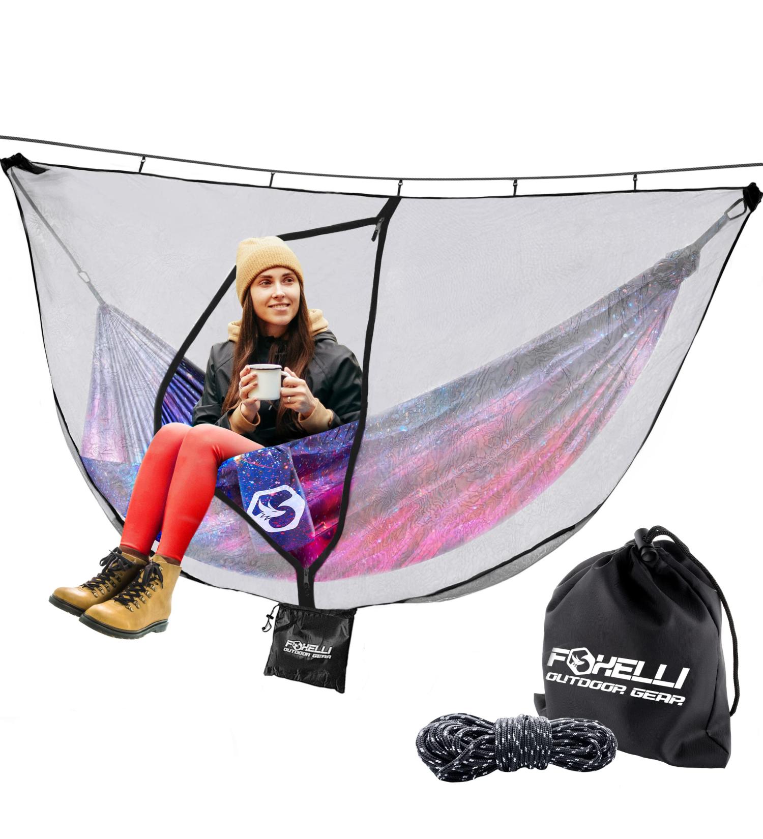 Foxelli XL Hammock Net - Lightweight 12ft Portable Netting for Camping Hammocks - Buy Online on SooperMarket.com