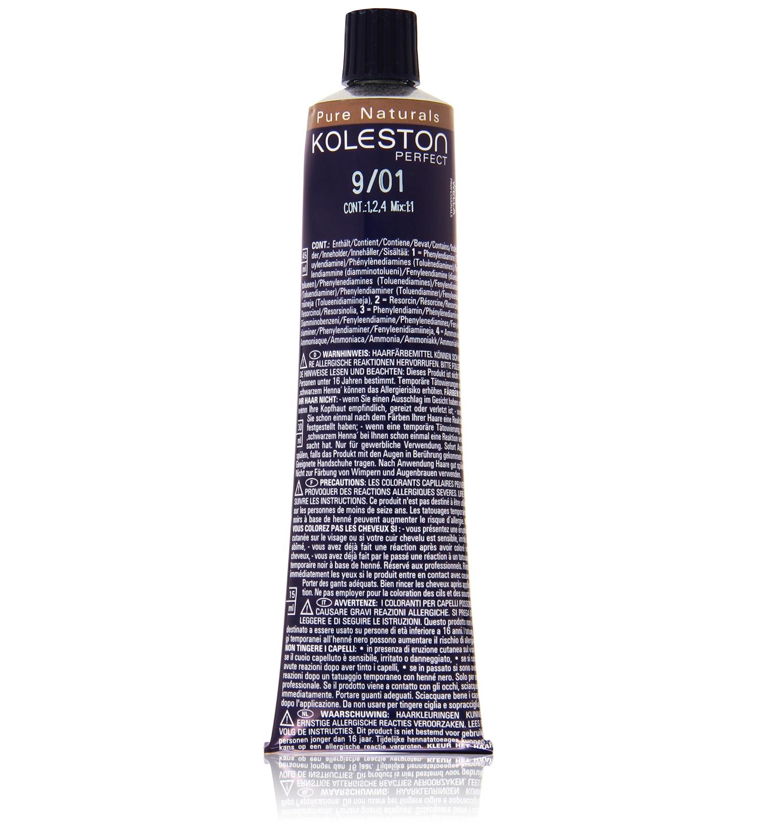 Wella Professionals Koleston 9/01 Light Blonde Natural Ash - 60 ml Pack | International Shipping - Buy Online on SooperMarket.com