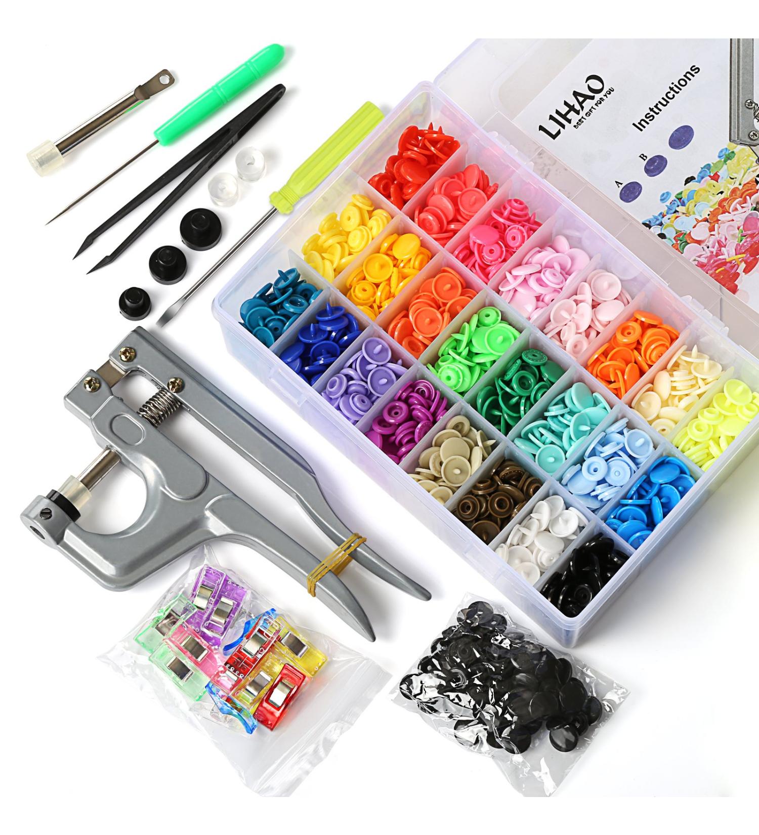 LIHAO 375 Sets T5 Plastic Snaps and Snap Pliers Set for Sewing and Crafting - Buy Online on SooperMarket.com