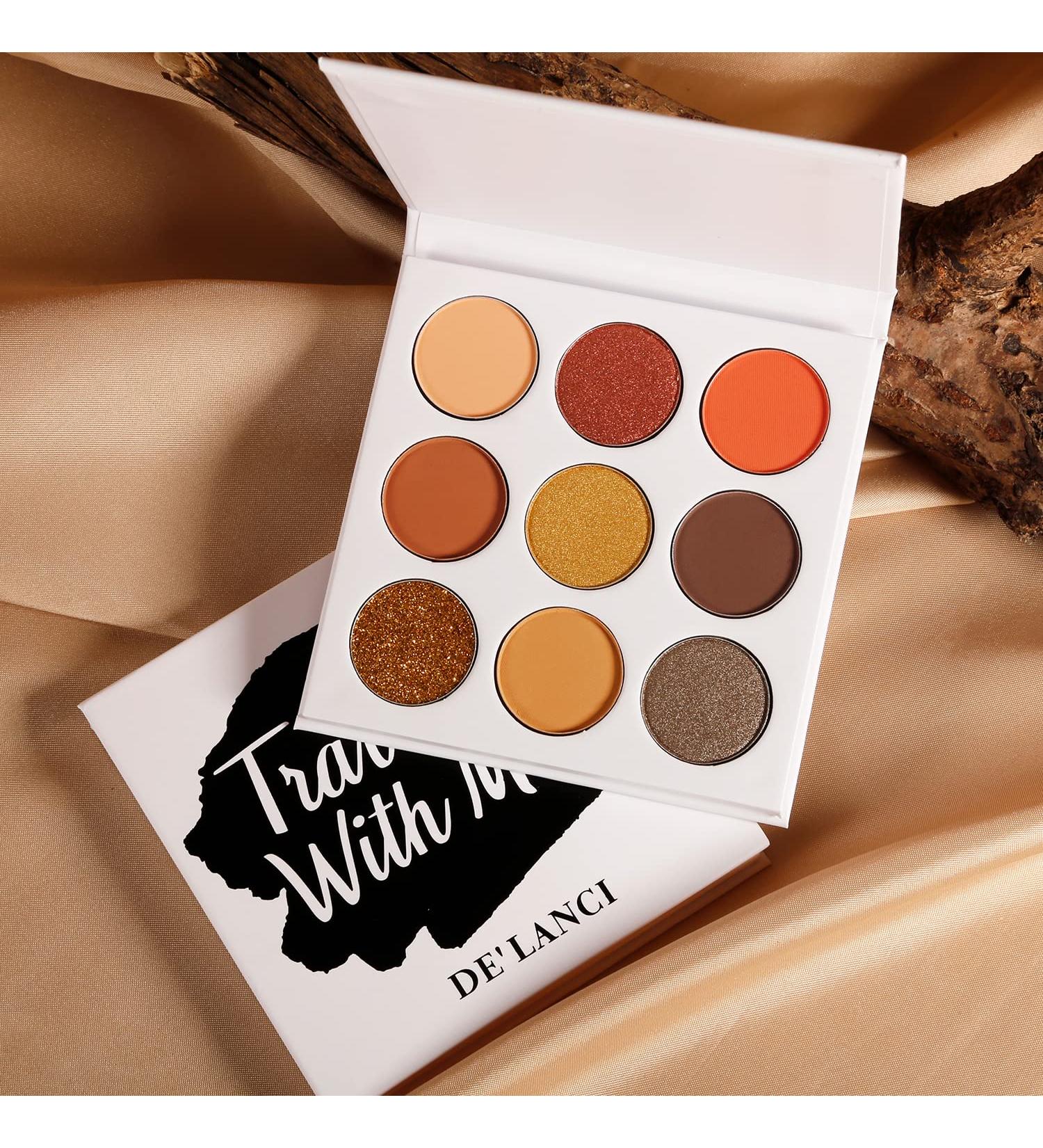 High Pigmented Neutral Eyeshadow Palette | 9 Matte Shimmer & Glitter Shades for Hazel Eyes - Perfect for Professional Makeup - Buy Online on SooperMarket.com