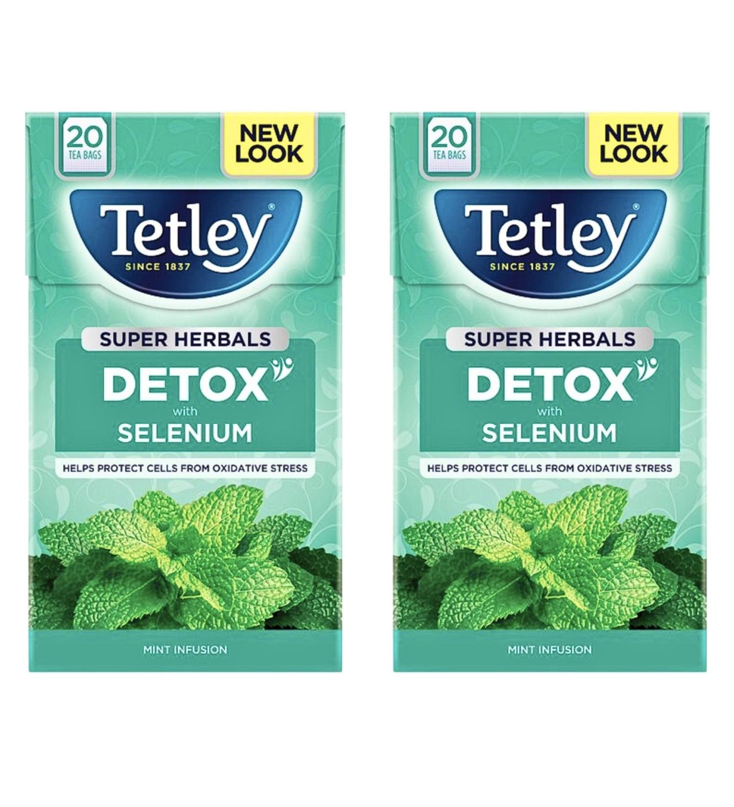 Tetley Super Herbals Mint Detox Tea 20 Per Pack (2 Pack Bundle) - Buy Online on SooperMarket.com