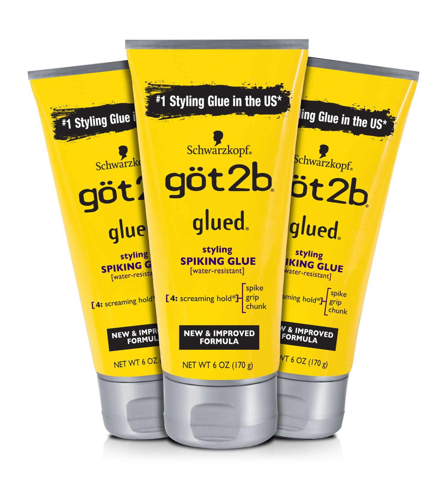 Got2b Glued Styling Hair Glue 6oz - Pack of 3 | Unscented Hair Spiking Gel - Buy Online on SooperMarket.com