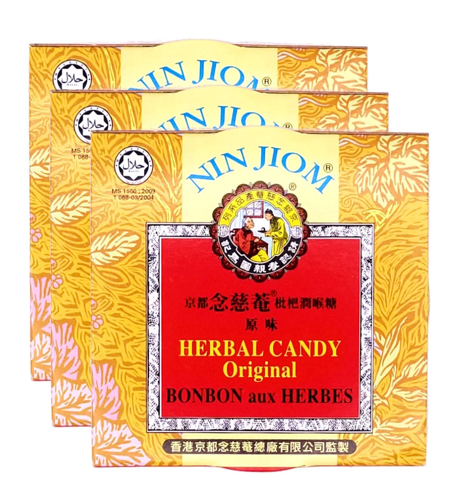Nin Jiom Herbal Candy Original 60 gr - Pack of 3 Tins - Buy Online on SooperMarket.com
