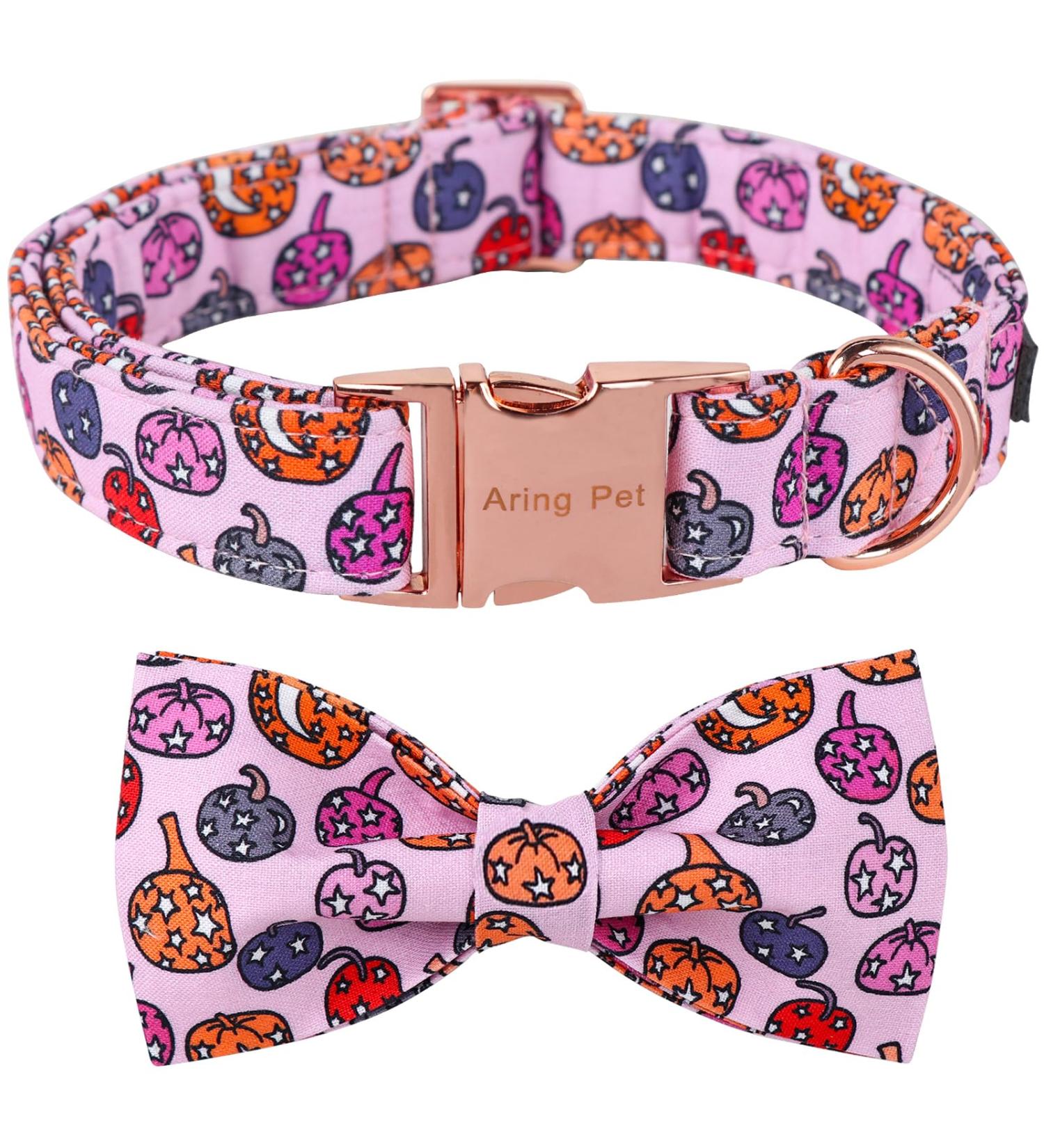 Shop Aring Pet Halloween Dog Collar - Cute Pink Pumpkin with Bow for All Dog Sizes (Pack of 1) - Buy Online on SooperMarket.com